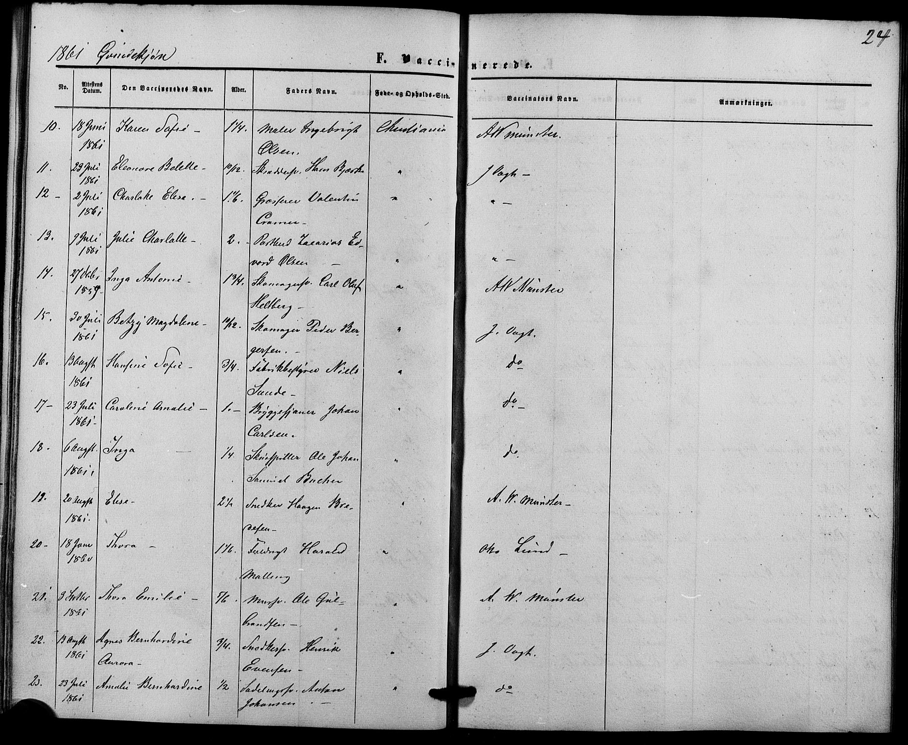 Trefoldighet prestekontor Kirkebøker, AV/SAO-A-10882/F/Fh/L0001: Vaccination register no. 1, 1857-1867, p. 24