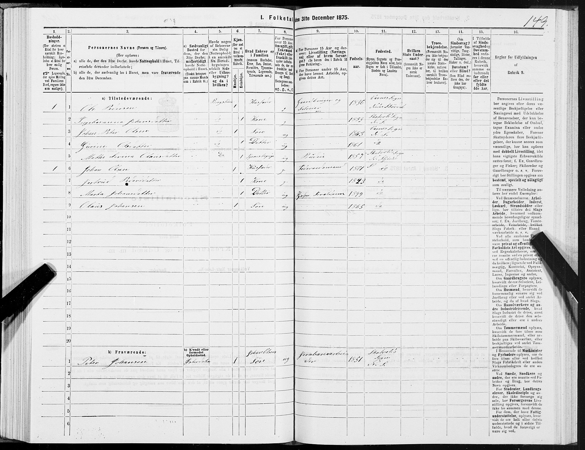 SAT, 1875 census for 1714P Nedre Stjørdal, 1875, p. 1149