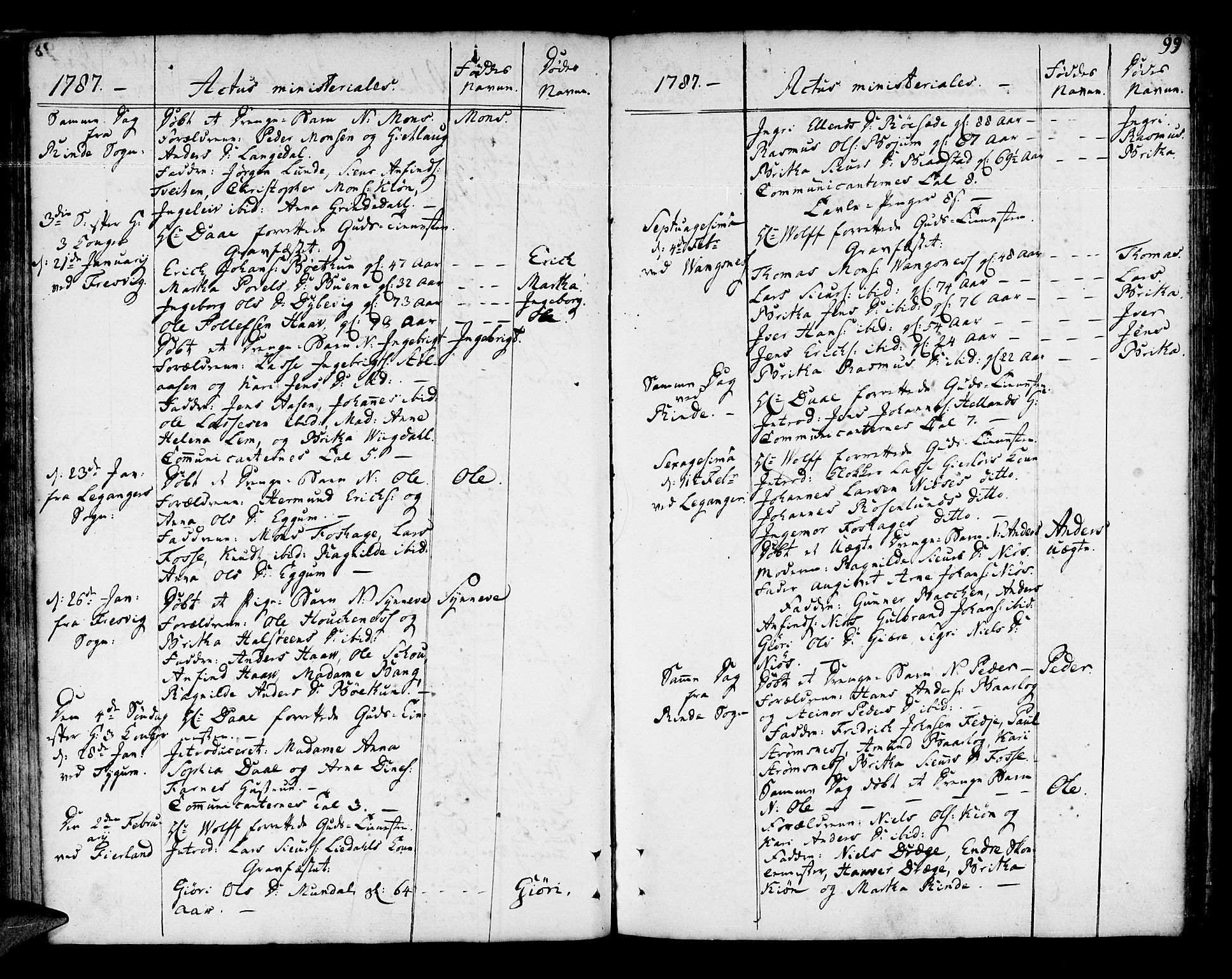Leikanger sokneprestembete, SAB/A-81001: Parish register (official) no. A 4, 1770-1791, p. 99
