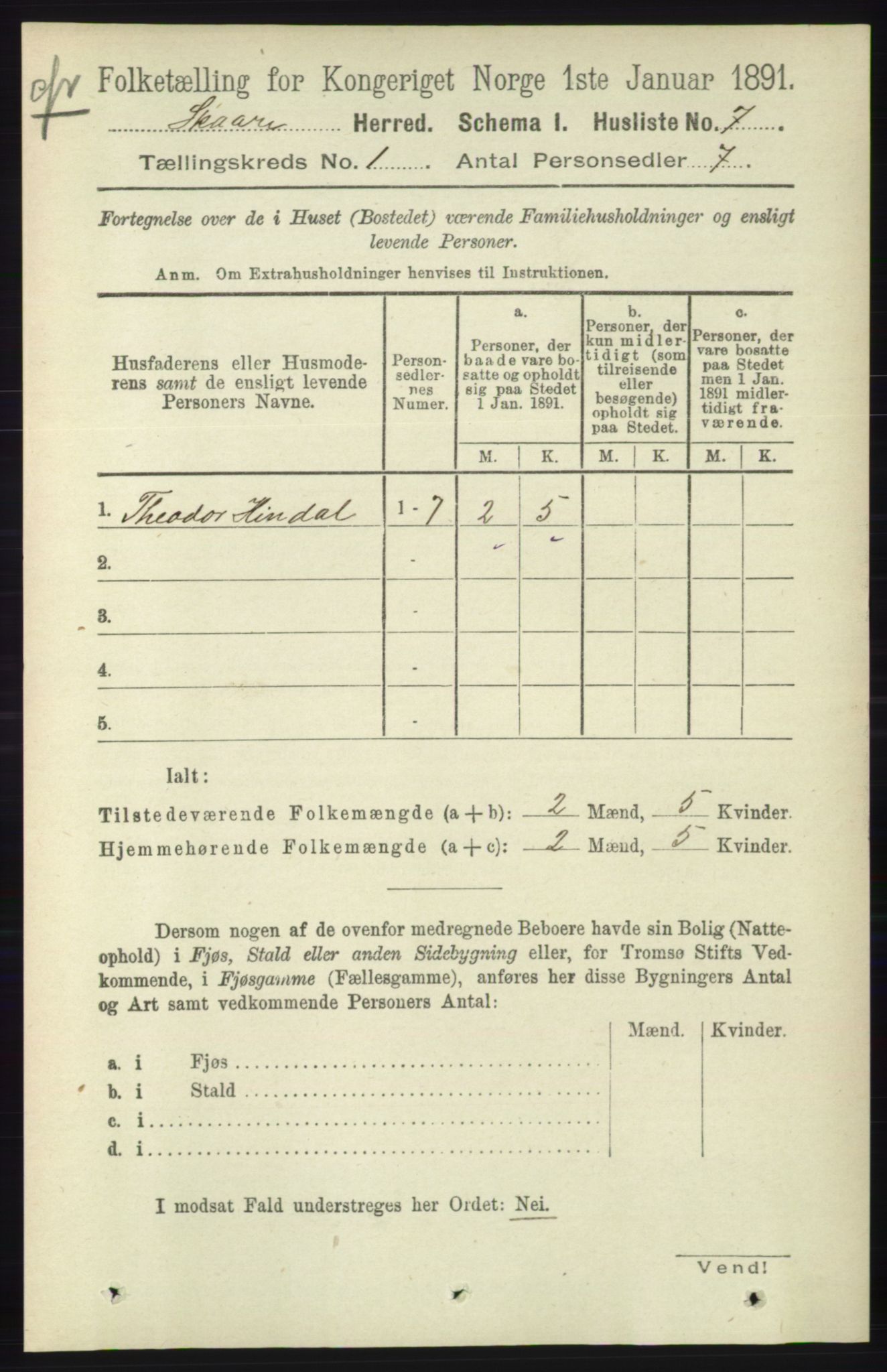 RA, 1891 census for 1153 Skåre, 1891, p. 24