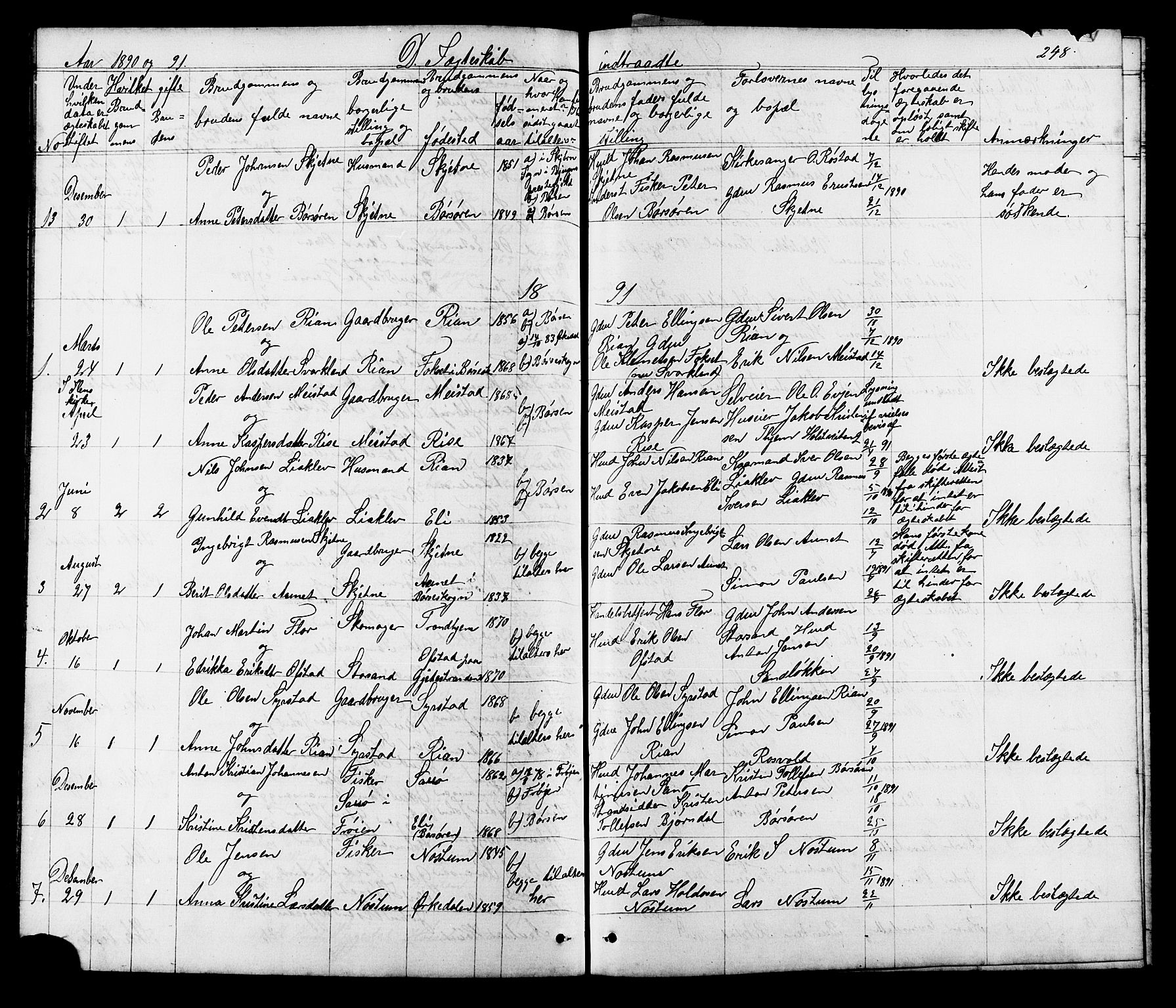 Ministerialprotokoller, klokkerbøker og fødselsregistre - Sør-Trøndelag, SAT/A-1456/665/L0777: Parish register (copy) no. 665C02, 1867-1915, p. 248
