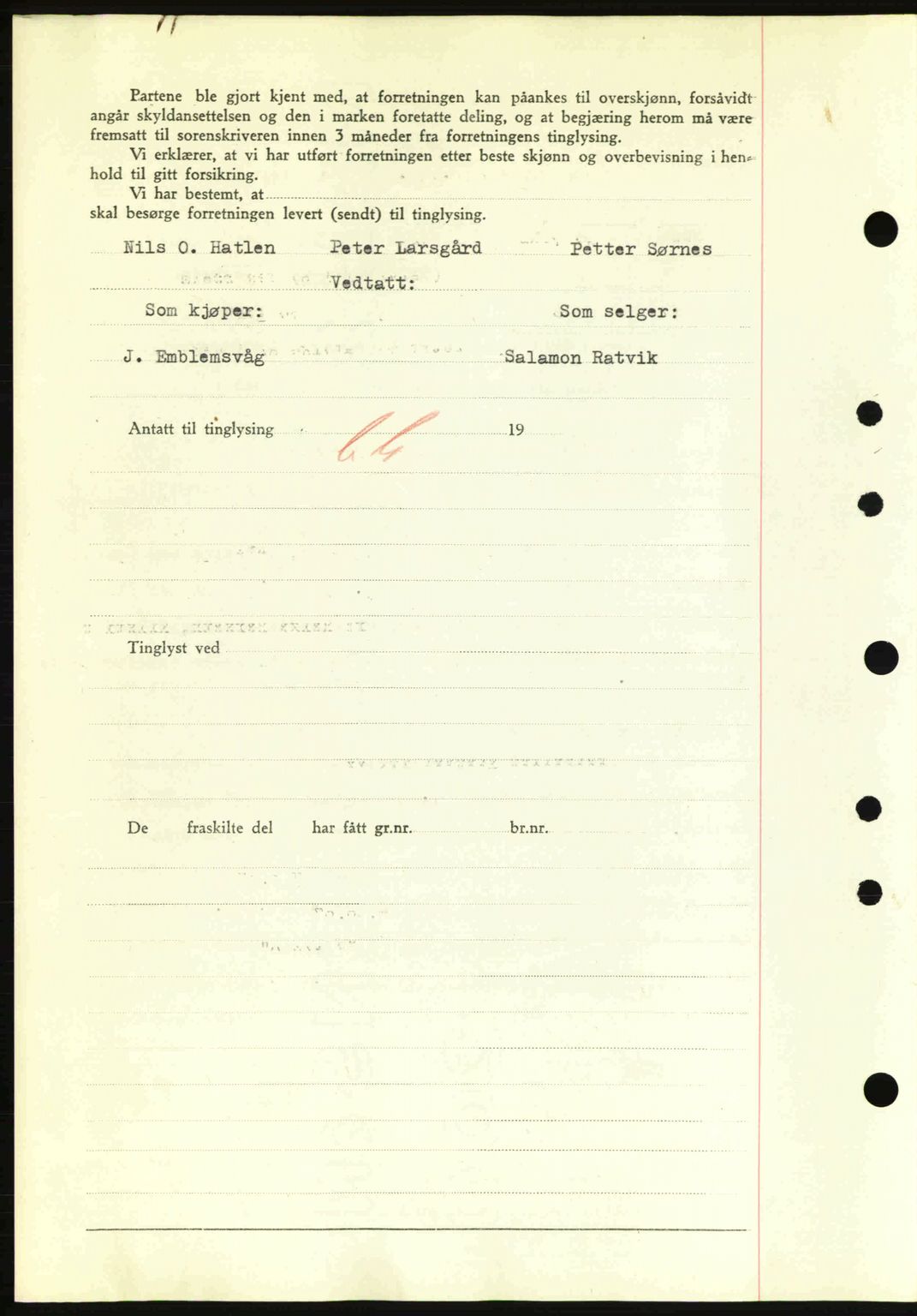 Nordre Sunnmøre sorenskriveri, AV/SAT-A-0006/1/2/2C/2Ca: Mortgage book no. A13, 1942-1942, Diary no: : 884/1942