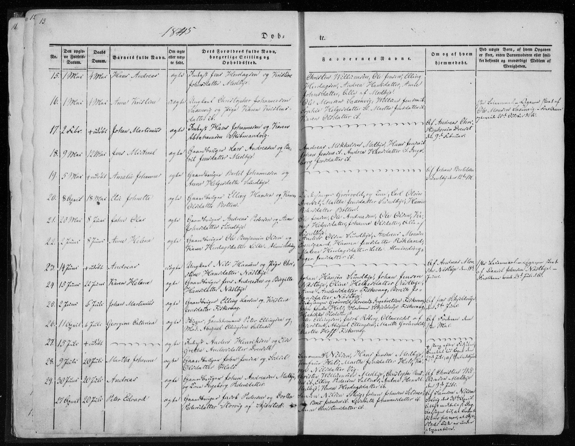 Ministerialprotokoller, klokkerbøker og fødselsregistre - Nordland, AV/SAT-A-1459/847/L0666: Parish register (official) no. 847A06, 1842-1871, p. 13