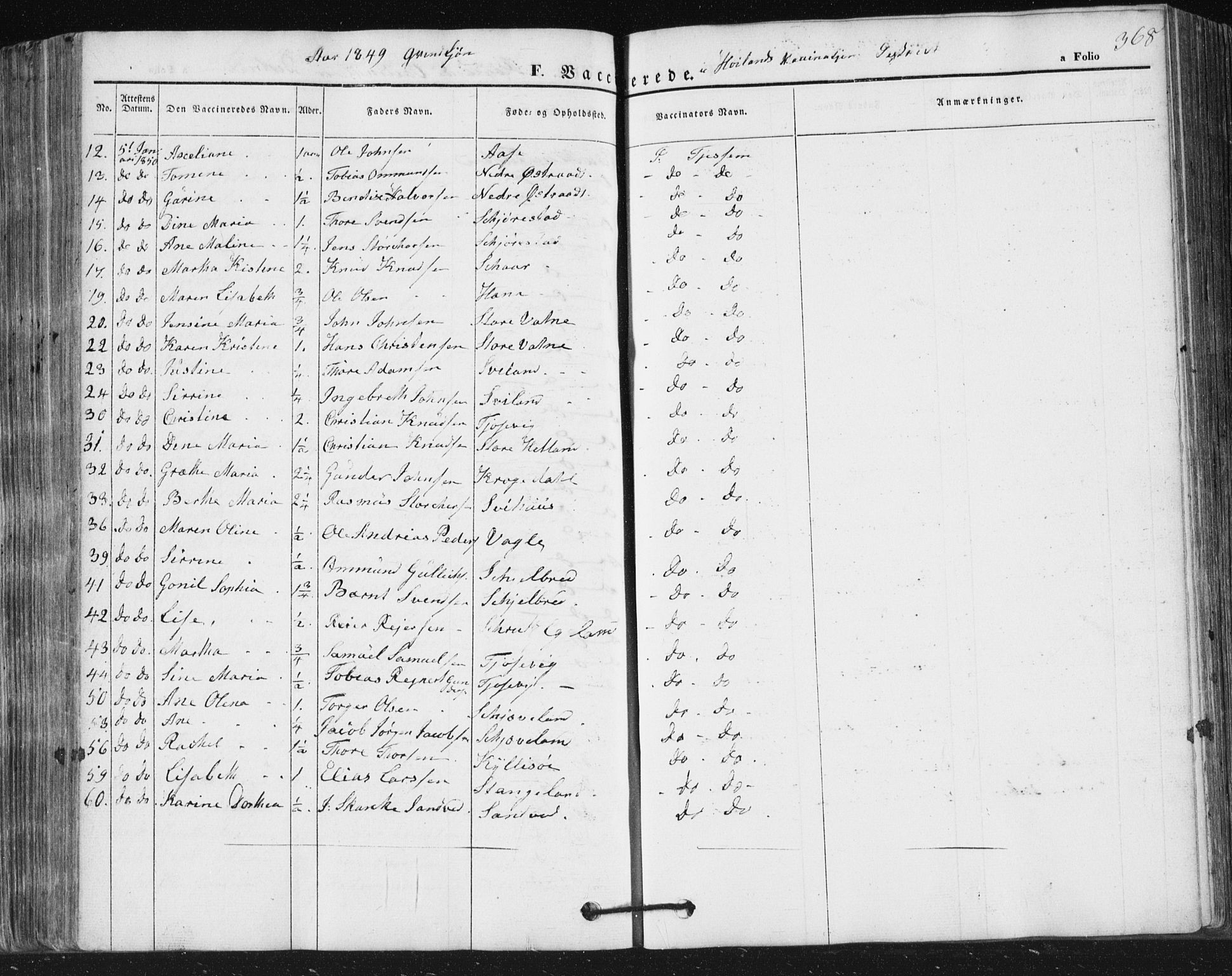 Høyland sokneprestkontor, SAST/A-101799/001/30BA/L0008: Parish register (official) no. A 8, 1841-1856, p. 368