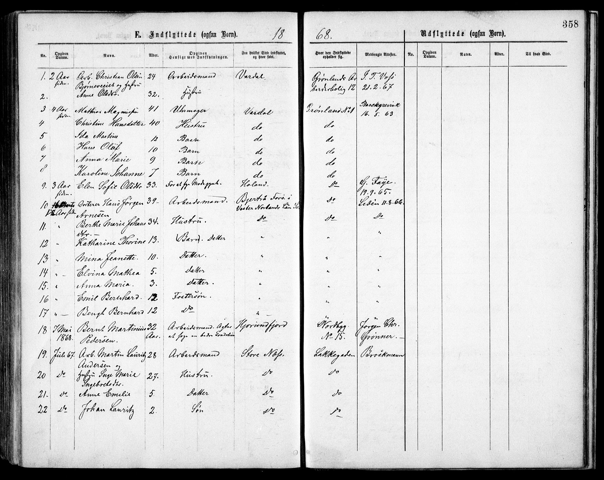 Grønland prestekontor Kirkebøker, AV/SAO-A-10848/F/Fa/L0003: Parish register (official) no. 3, 1862-1868, p. 358