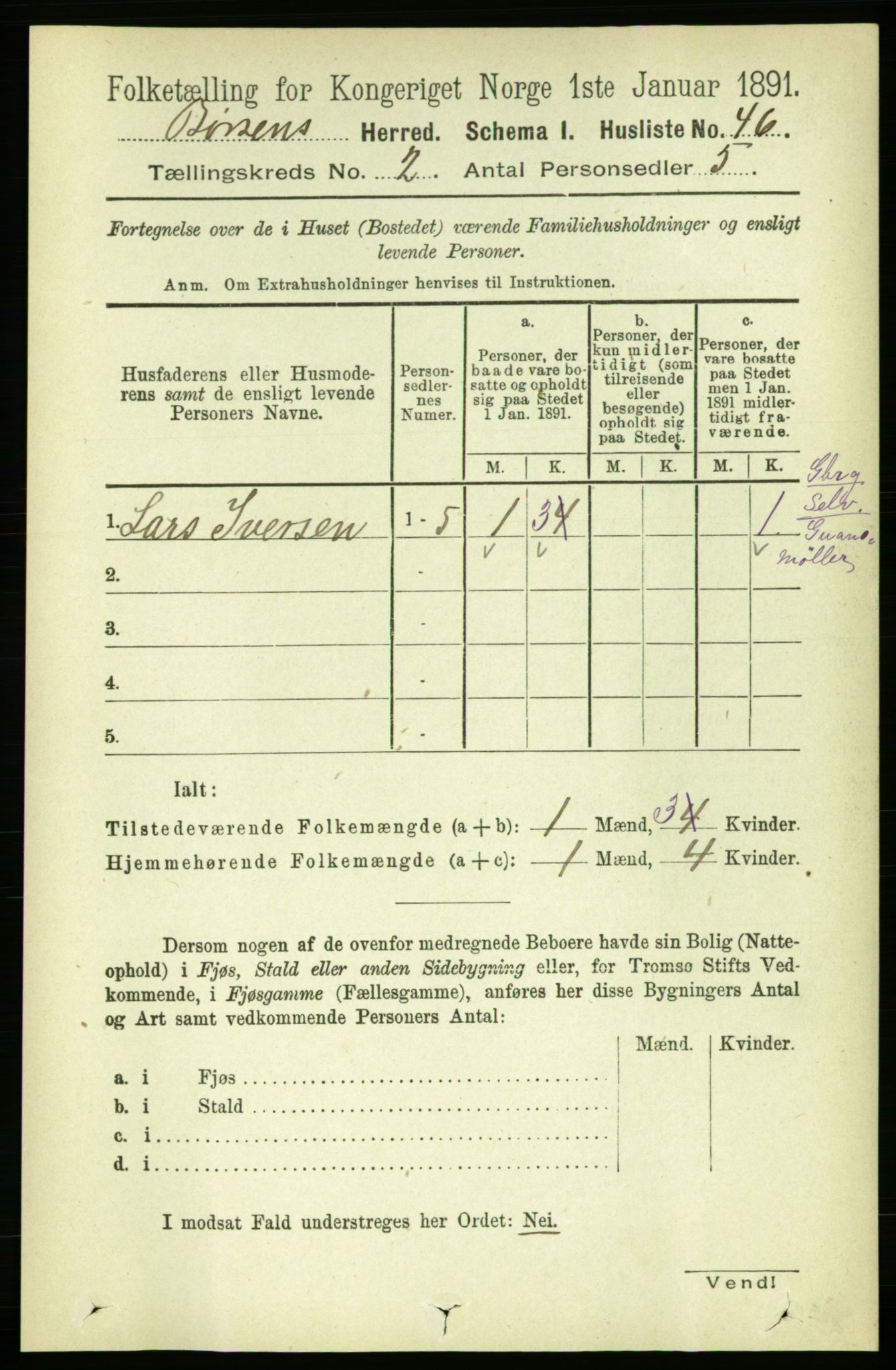 RA, 1891 census for 1658 Børsa, 1891, p. 500