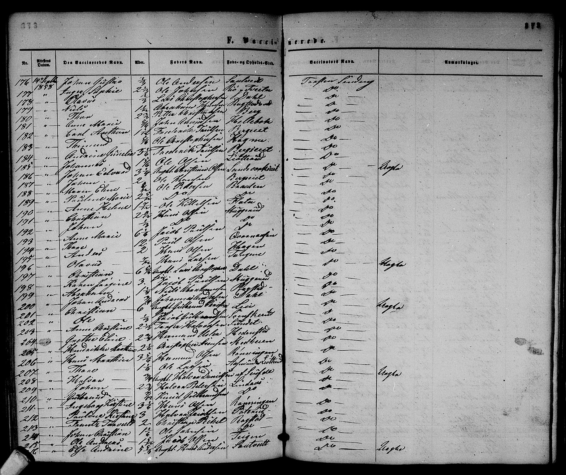 Sandsvær kirkebøker, AV/SAKO-A-244/G/Ga/L0005: Parish register (copy) no. I 5, 1857-1873, p. 373