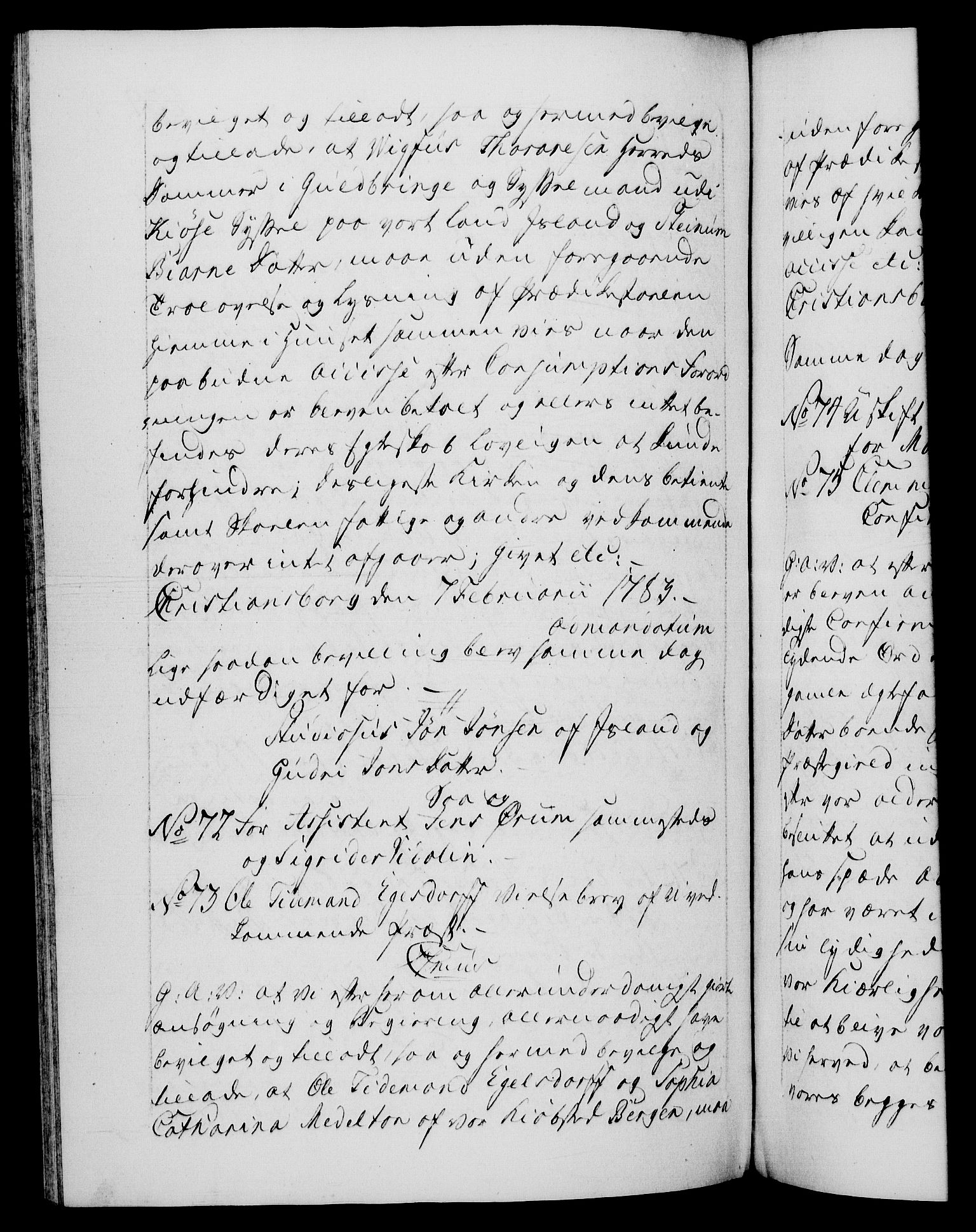 Danske Kanselli 1572-1799, AV/RA-EA-3023/F/Fc/Fca/Fcaa/L0049: Norske registre, 1782-1783, p. 439a