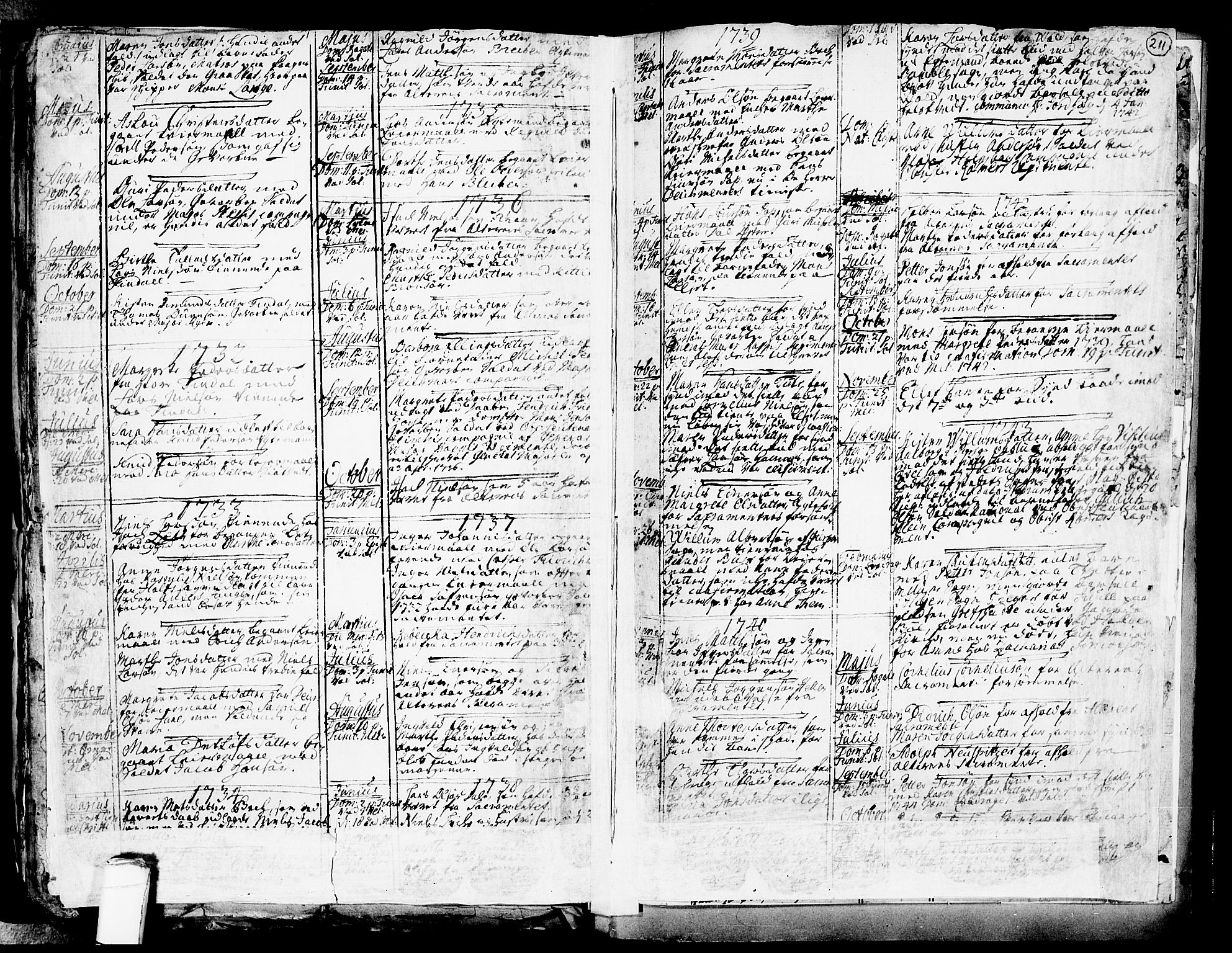 Solum kirkebøker, SAKO/A-306/F/Fa/L0002: Parish register (official) no. I 2, 1713-1761, p. 211