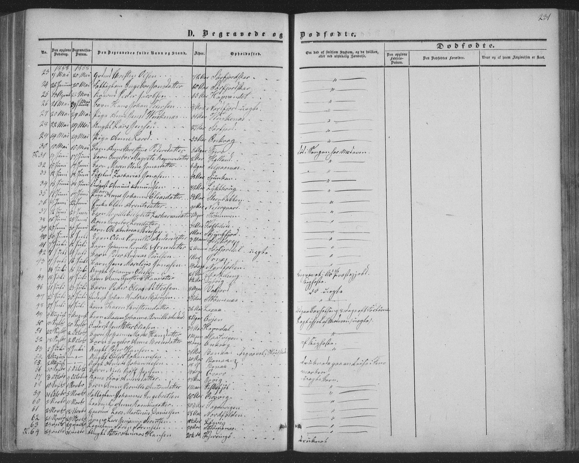 Ministerialprotokoller, klokkerbøker og fødselsregistre - Nordland, AV/SAT-A-1459/853/L0770: Parish register (official) no. 853A09, 1857-1870, p. 231