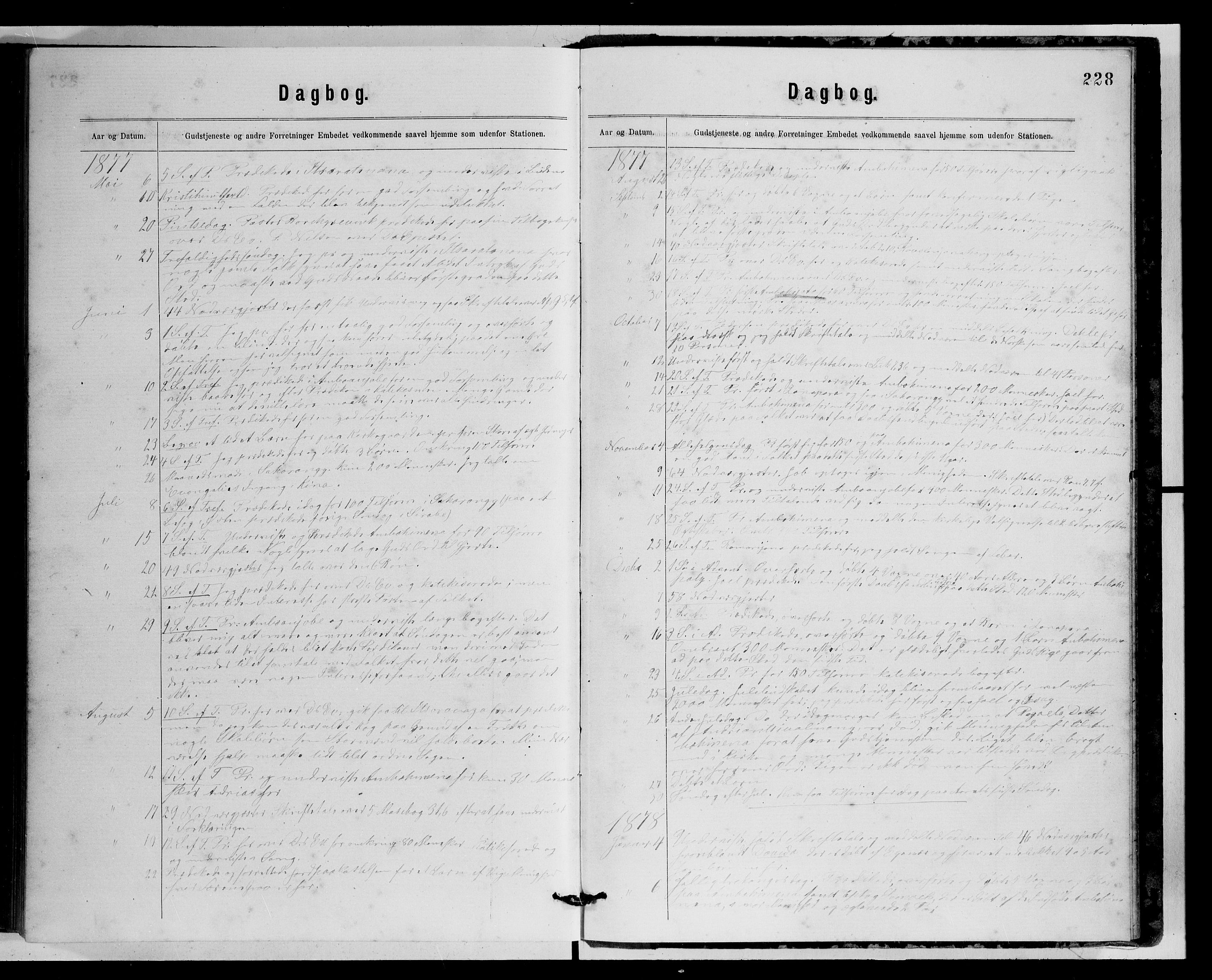 Archives FLM/NMS, Madagaskar, VID/MA-A-1163/D/Db/L0269: Parish register (official) no. 1, 1867-1884, p. 228