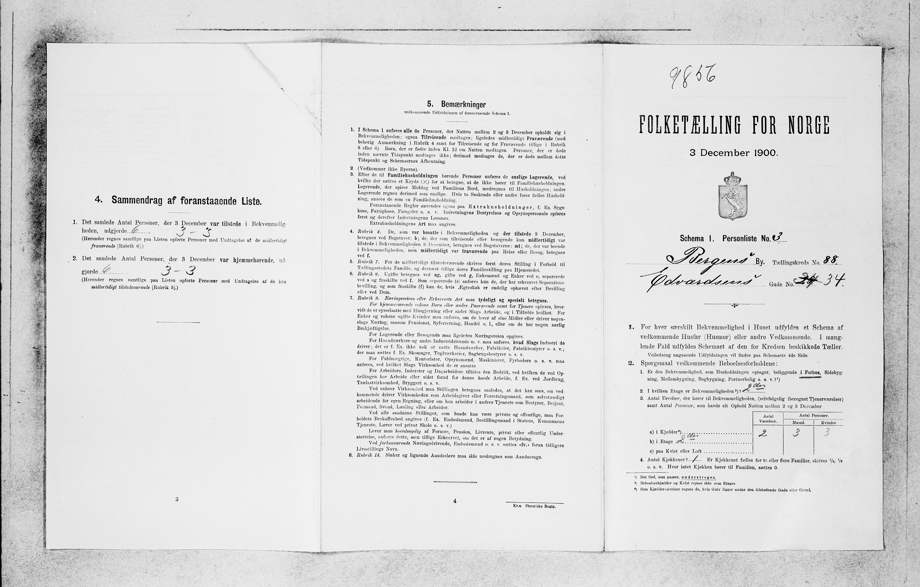 SAB, 1900 census for Bergen, 1900, p. 19253