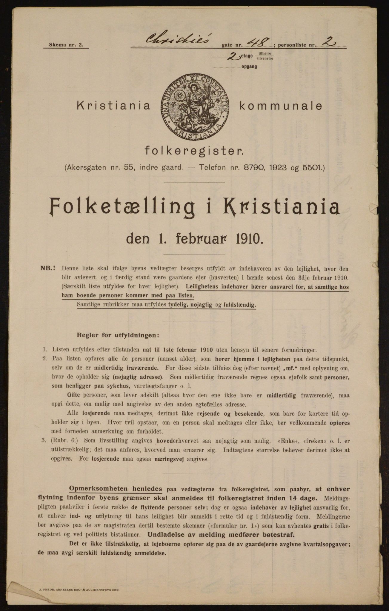 OBA, Municipal Census 1910 for Kristiania, 1910, p. 12195