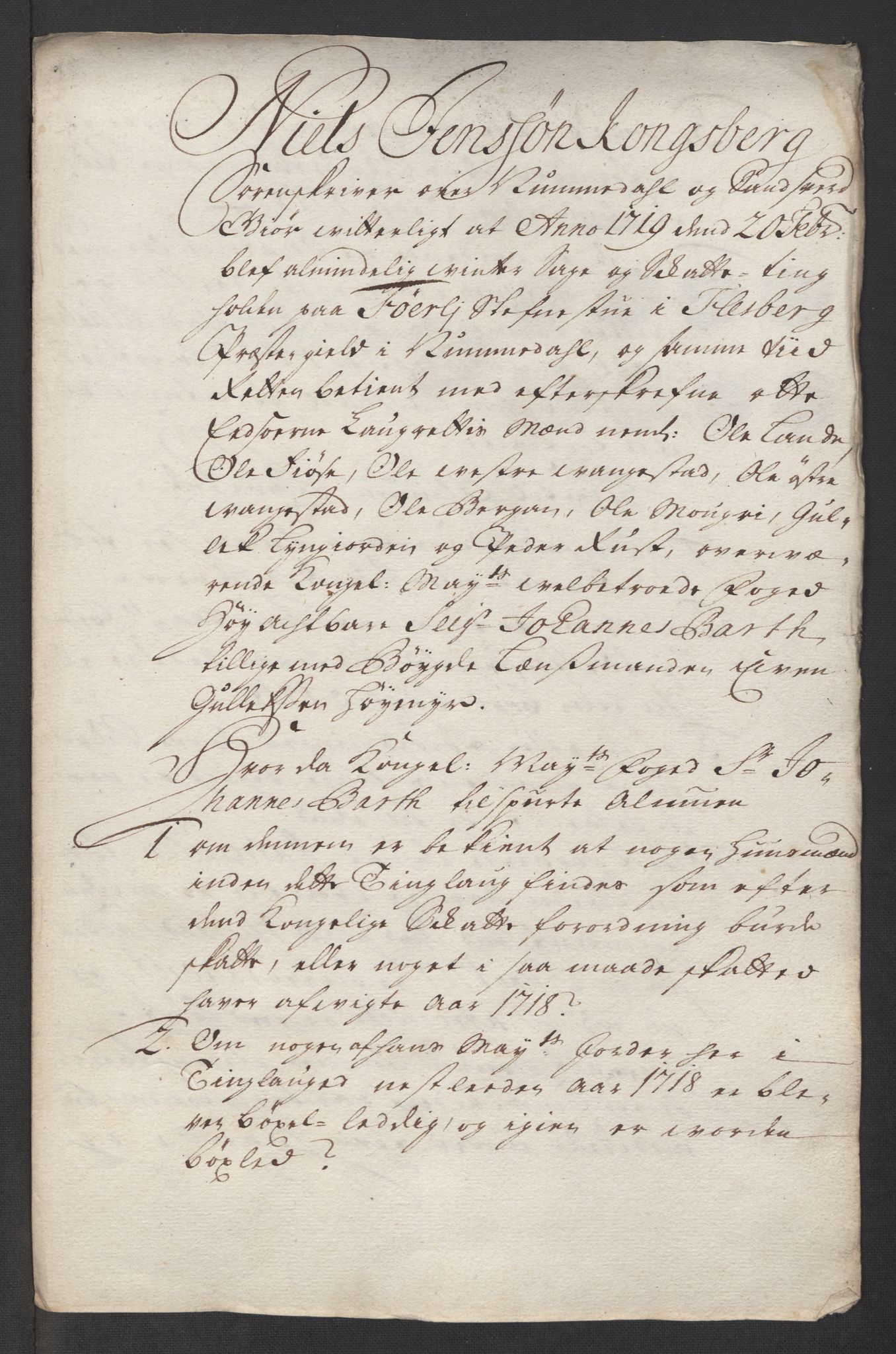 Rentekammeret inntil 1814, Reviderte regnskaper, Fogderegnskap, RA/EA-4092/R24/L1594: Fogderegnskap Numedal og Sandsvær, 1718, p. 211