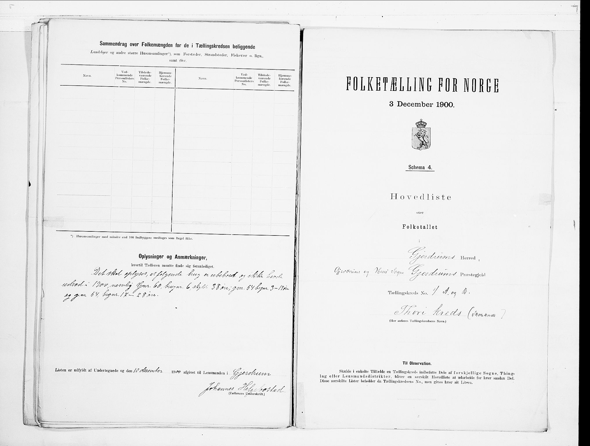 SAO, 1900 census for Gjerdrum, 1900, p. 12