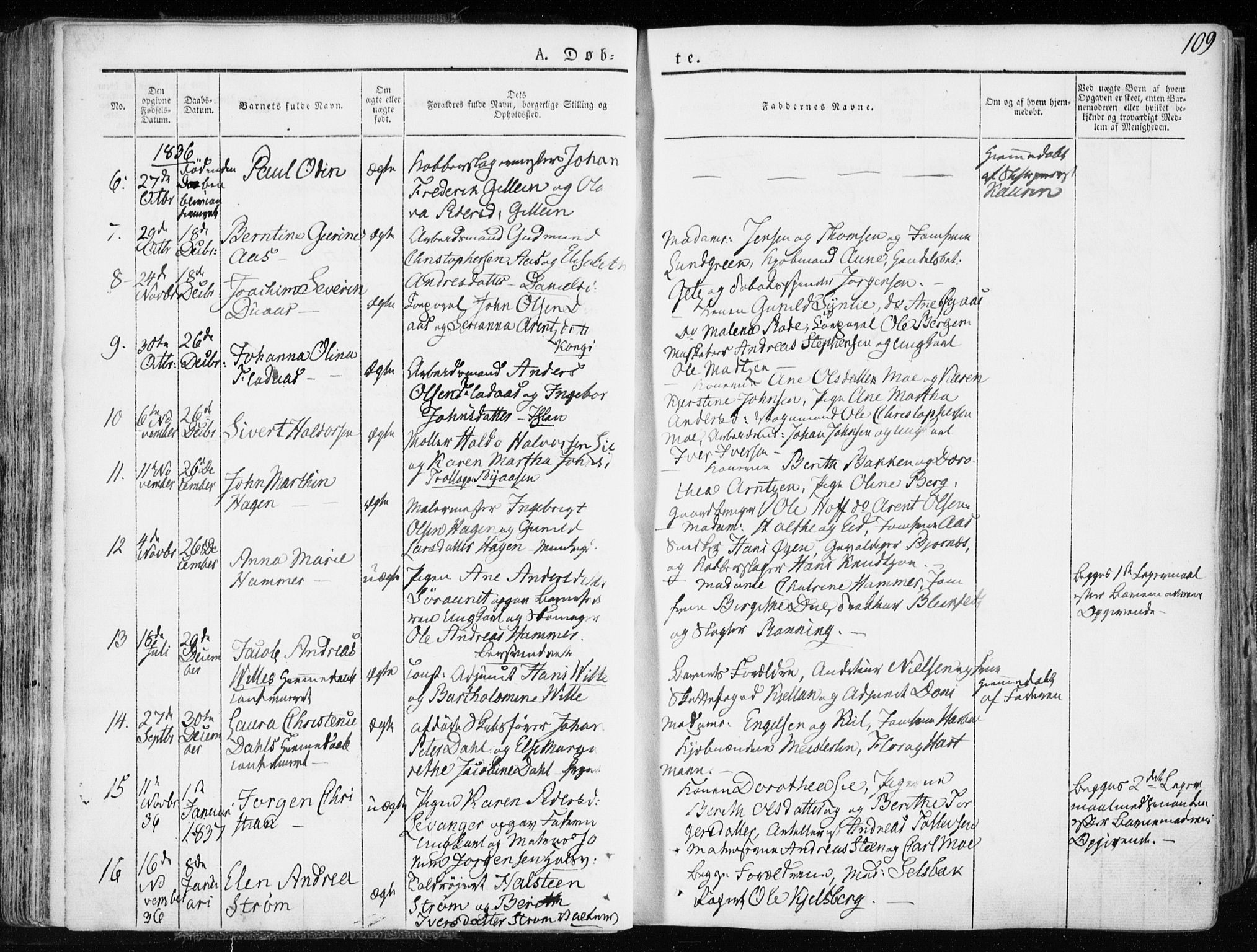 Ministerialprotokoller, klokkerbøker og fødselsregistre - Sør-Trøndelag, SAT/A-1456/601/L0047: Parish register (official) no. 601A15, 1831-1839, p. 109