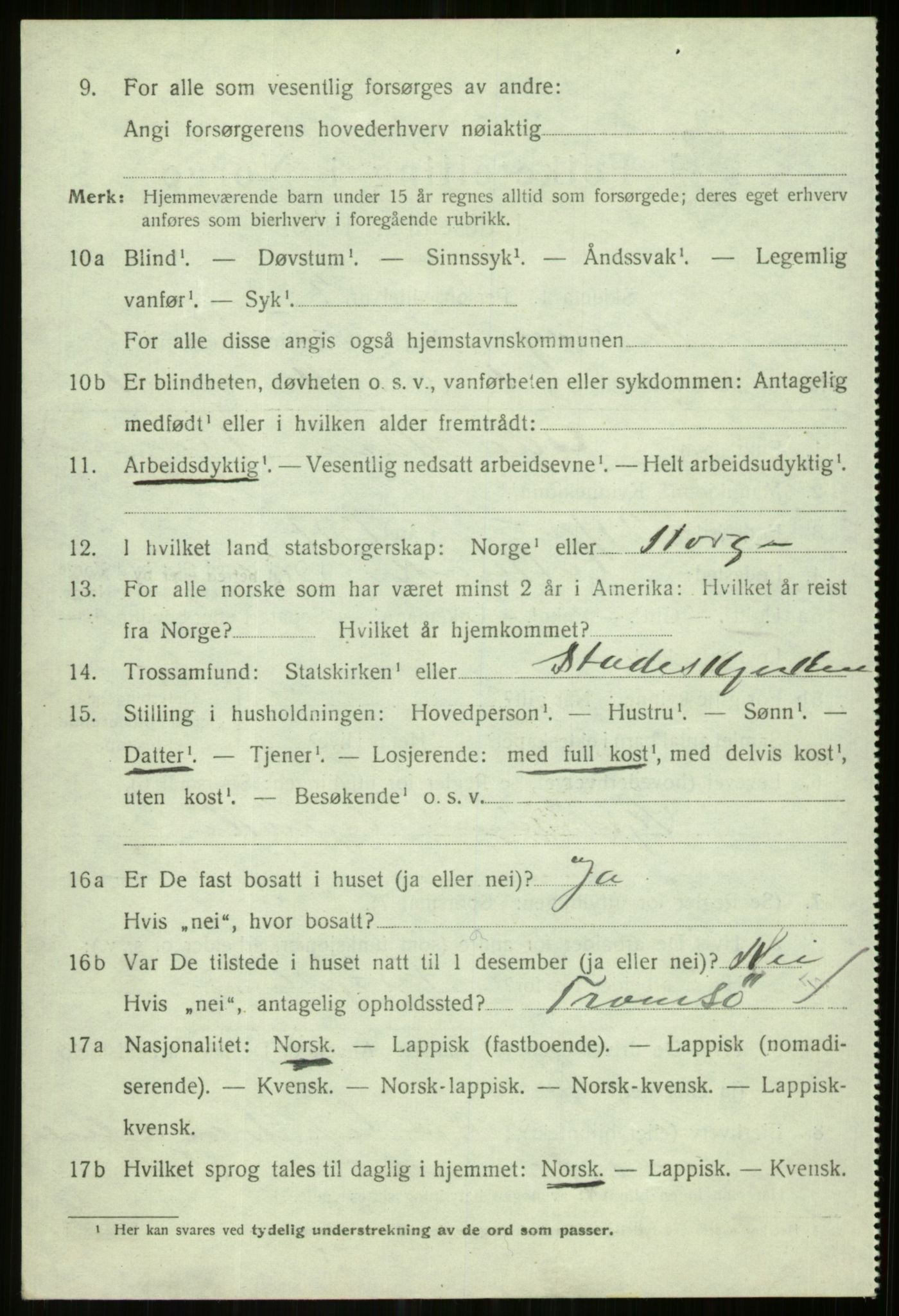 SATØ, 1920 census for Karlsøy, 1920, p. 1755