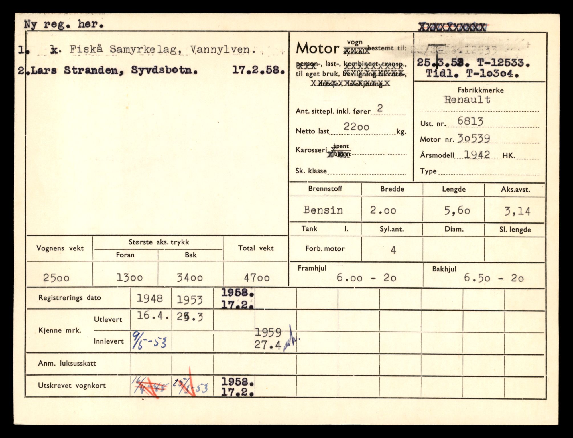 Møre og Romsdal vegkontor - Ålesund trafikkstasjon, AV/SAT-A-4099/F/Fe/L0034: Registreringskort for kjøretøy T 12500 - T 12652, 1927-1998, p. 602
