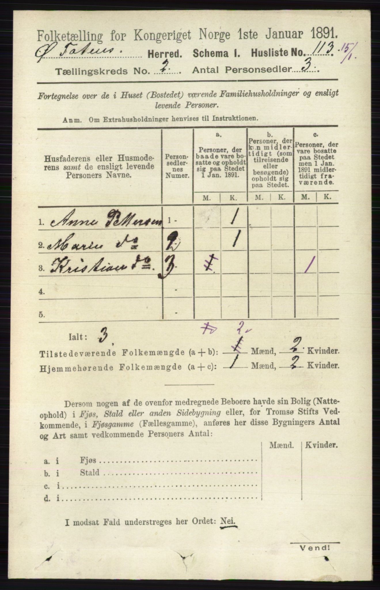 RA, 1891 census for 0528 Østre Toten, 1891, p. 791