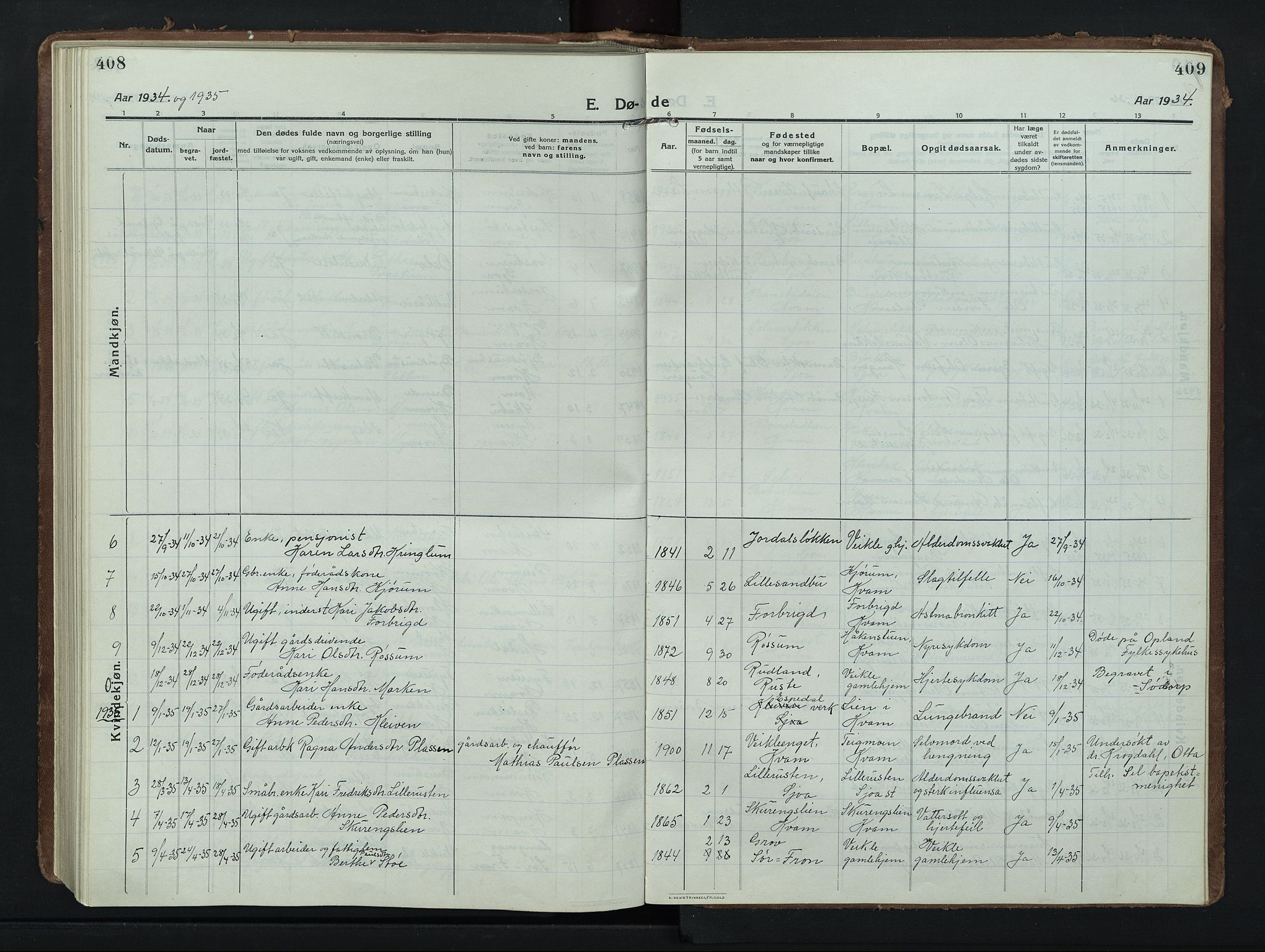 Nord-Fron prestekontor, SAH/PREST-080/H/Ha/Hab/L0008: Parish register (copy) no. 8, 1915-1948, p. 408-409