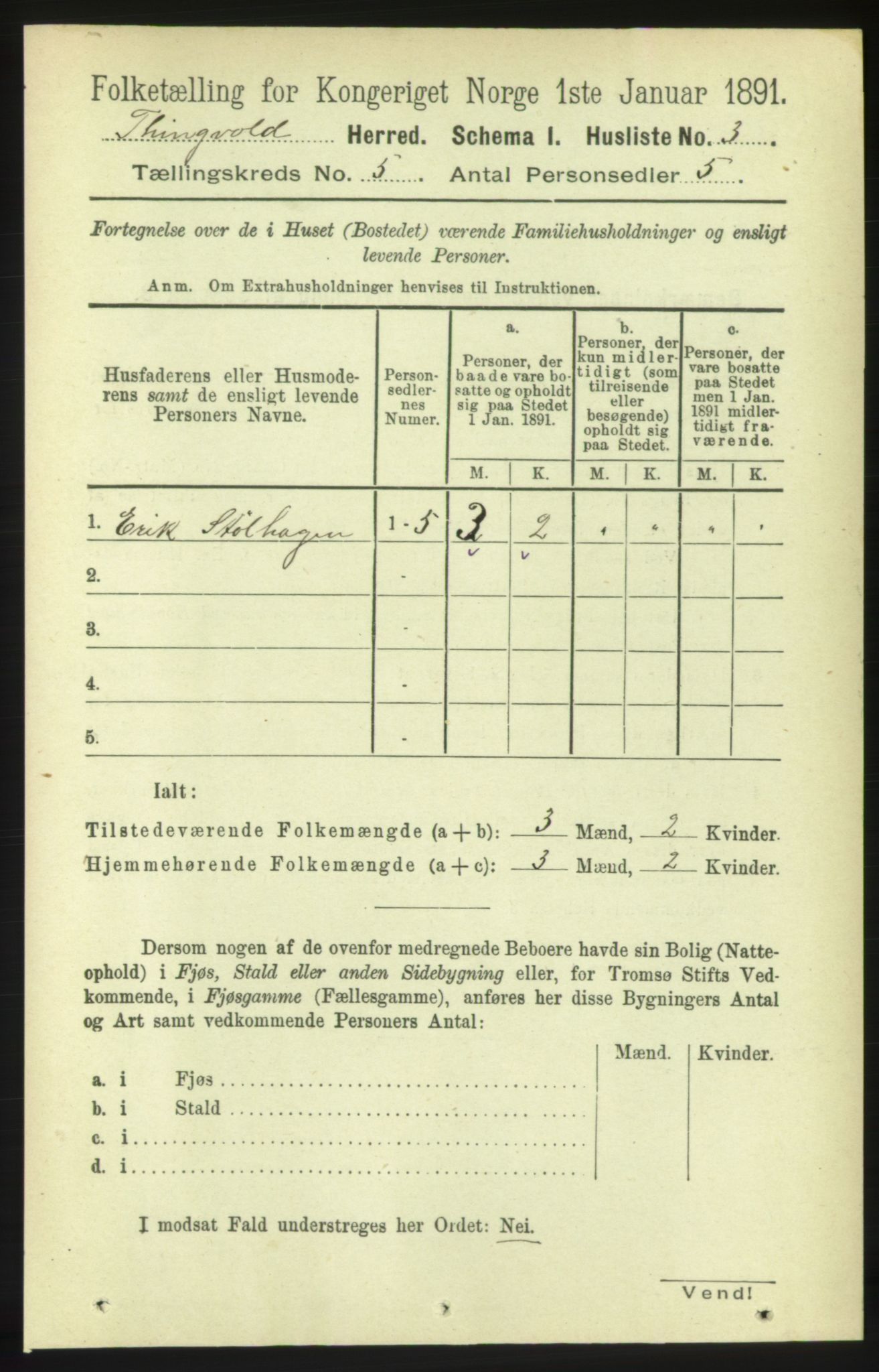 RA, 1891 census for 1560 Tingvoll, 1891, p. 2006