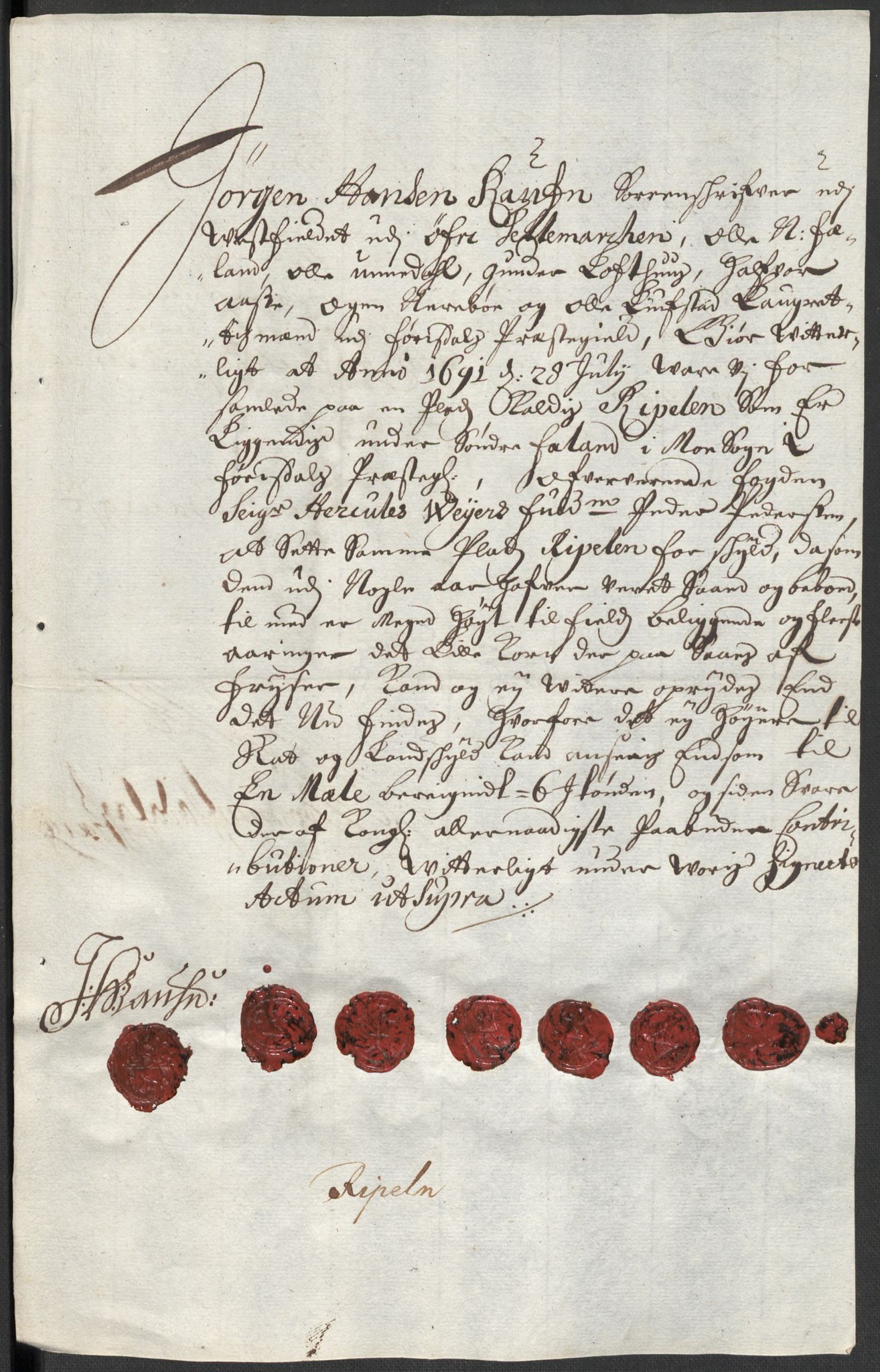 Rentekammeret inntil 1814, Reviderte regnskaper, Fogderegnskap, AV/RA-EA-4092/R35/L2089: Fogderegnskap Øvre og Nedre Telemark, 1690-1692, p. 177