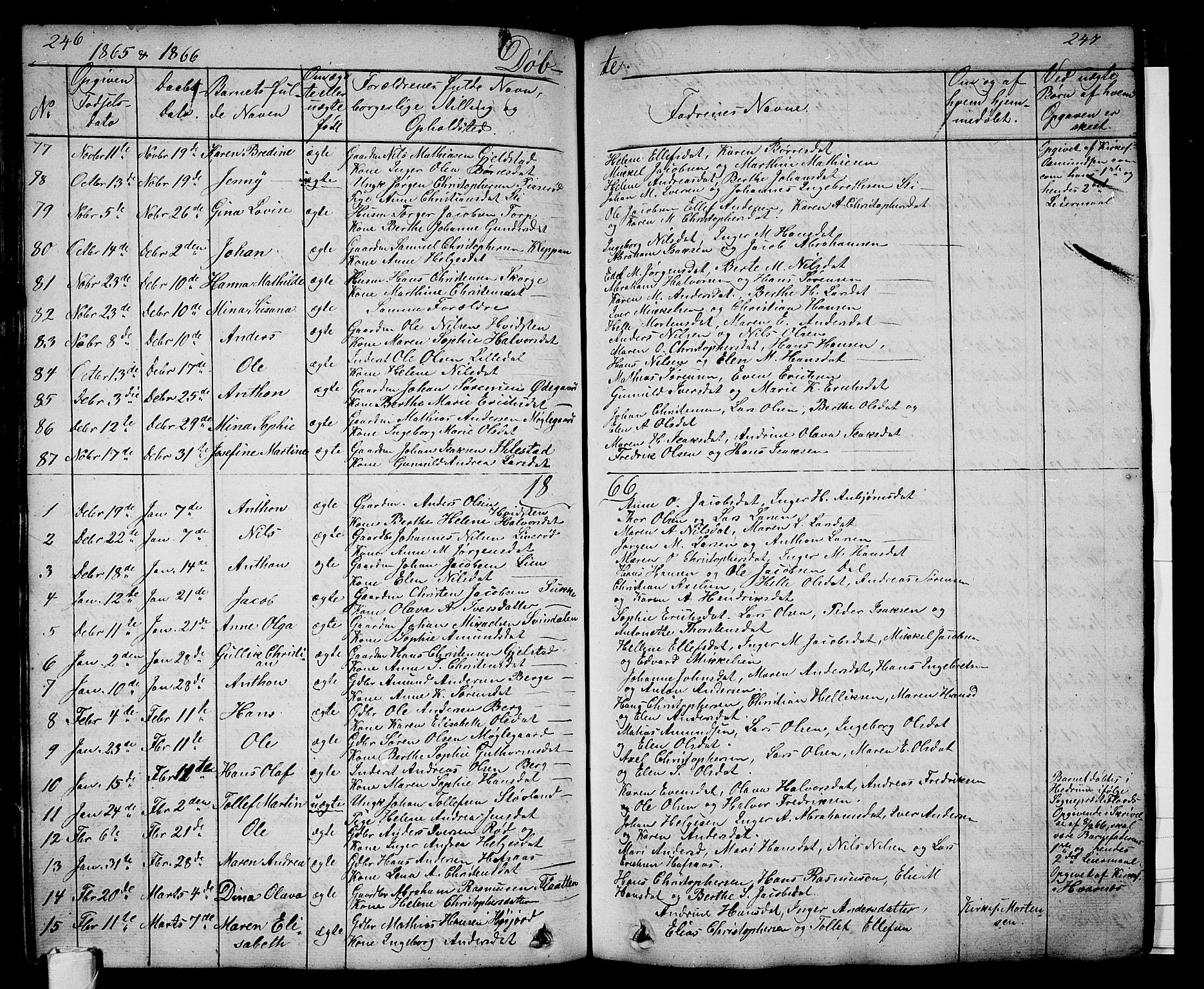 Andebu kirkebøker, AV/SAKO-A-336/G/Ga/L0003: Parish register (copy) no. I 3, 1832-1867, p. 246-247