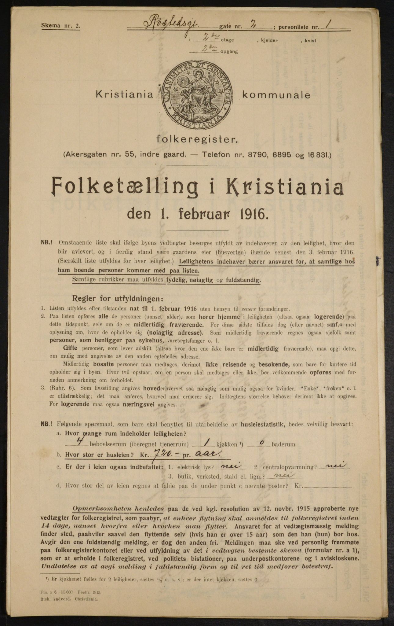 OBA, Municipal Census 1916 for Kristiania, 1916, p. 86372