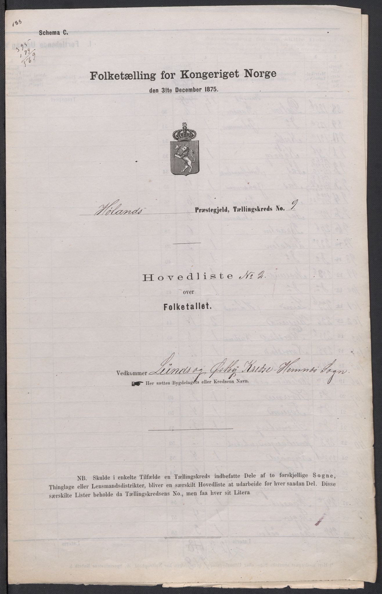 RA, 1875 census for 0221P Høland, 1875, p. 40