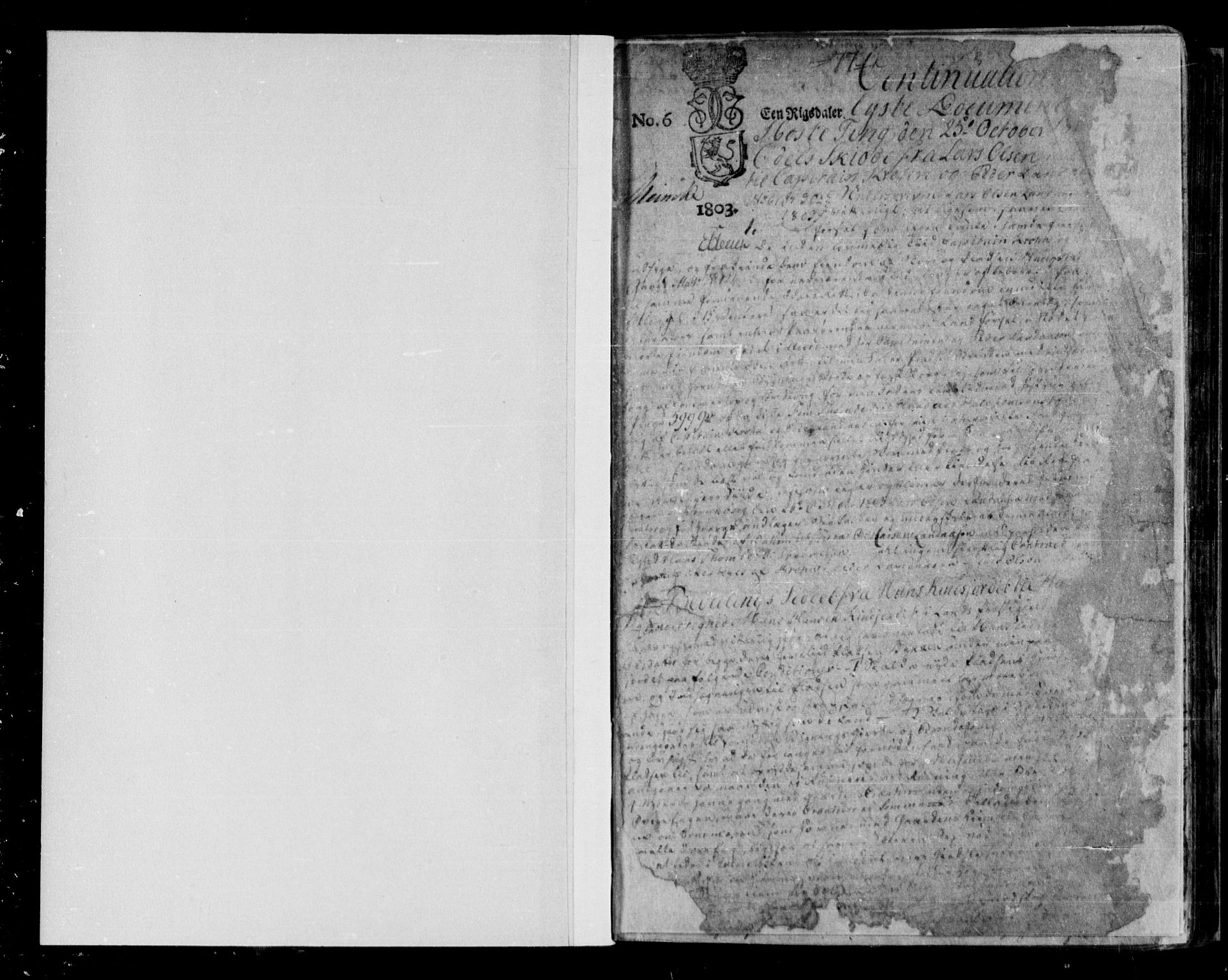 Hadeland og Land tingrett, AV/SAH-TING-010/H/Hb/Hba/L0008/0001: Mortgage book no. 8a, 1803-1809, p. 1