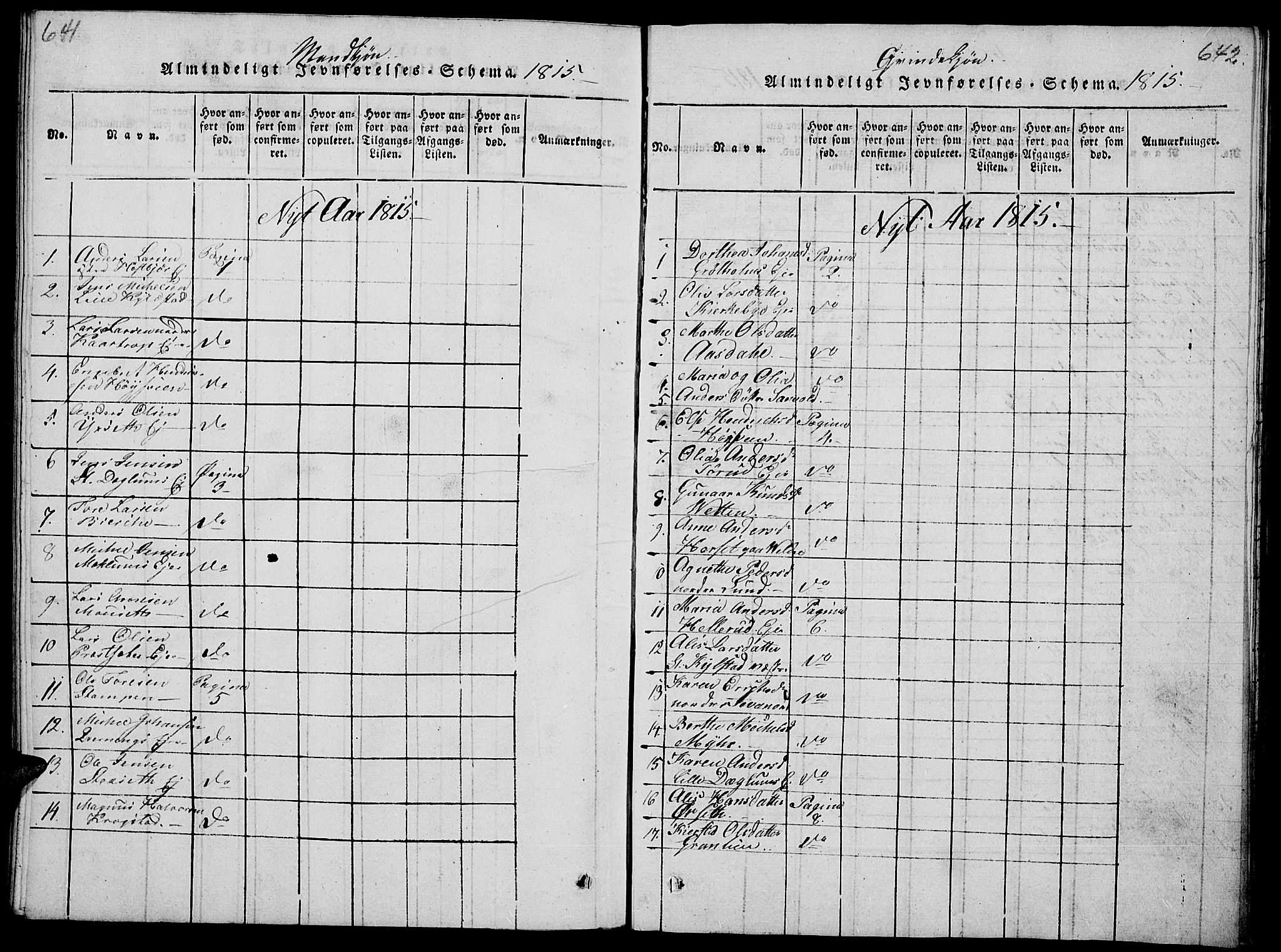 Vang prestekontor, Hedmark, SAH/PREST-008/H/Ha/Haa/L0008: Parish register (official) no. 8, 1815-1826, p. 641-642