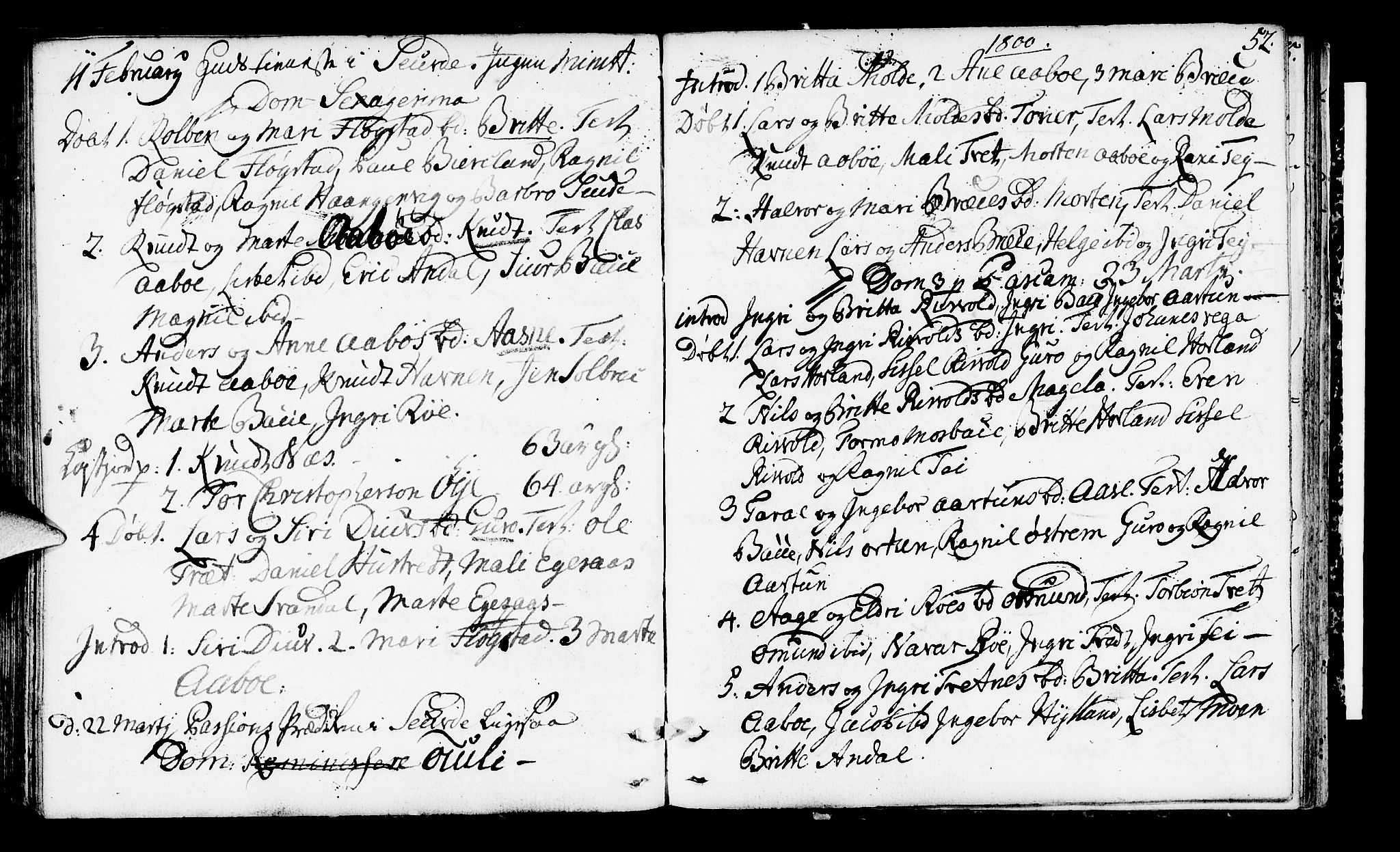 Suldal sokneprestkontor, SAST/A-101845/01/IV/L0002: Parish register (official) no. A 2, 1780-1808, p. 52