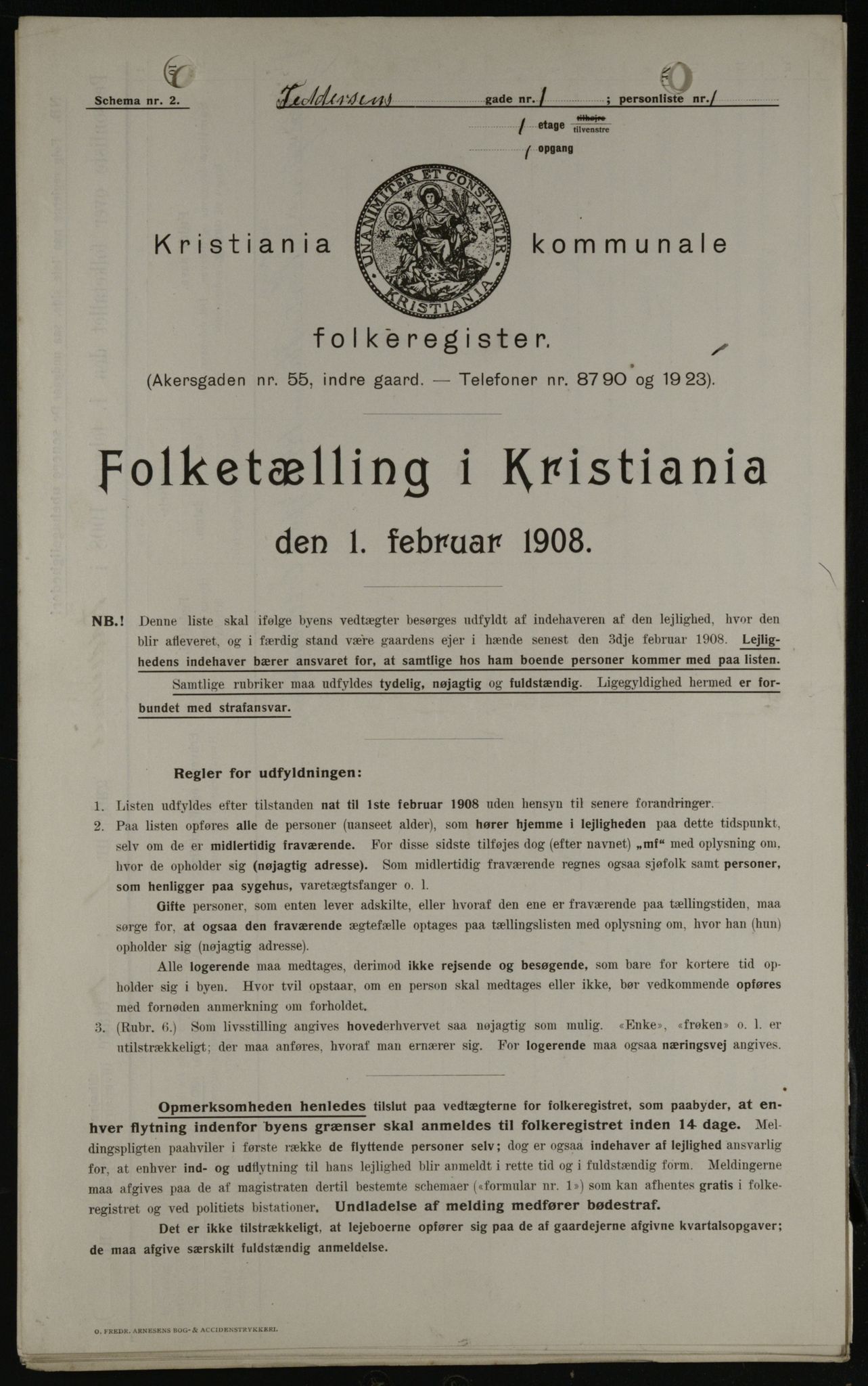 OBA, Municipal Census 1908 for Kristiania, 1908, p. 21806