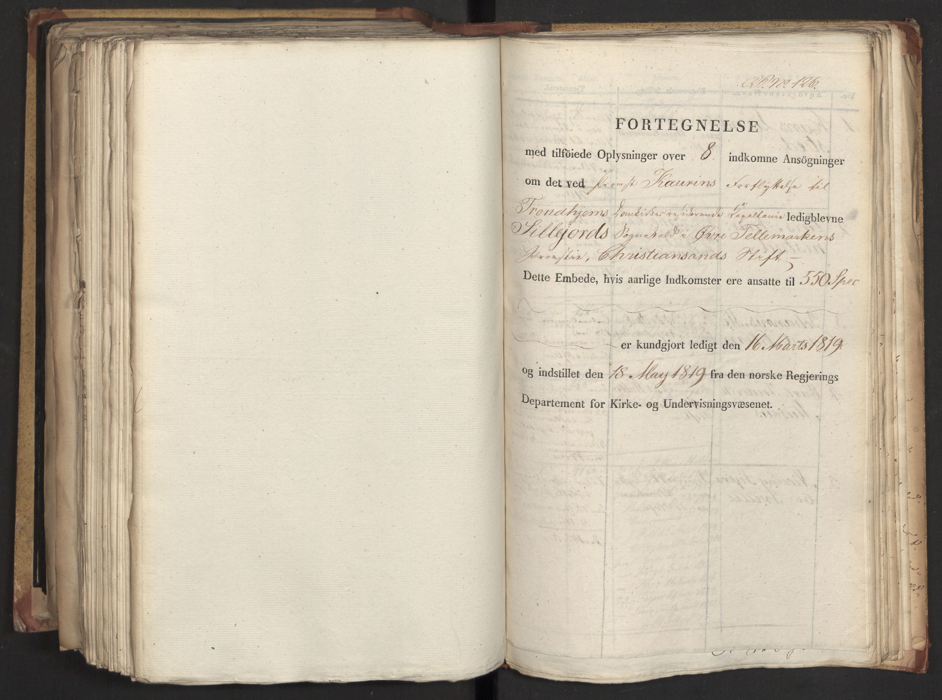 Statsrådsavdelingen i Stockholm, AV/RA-S-1003/D/Da/L0018: Regjeringsinnstillinger nr. 3599-3855, 1819, p. 491