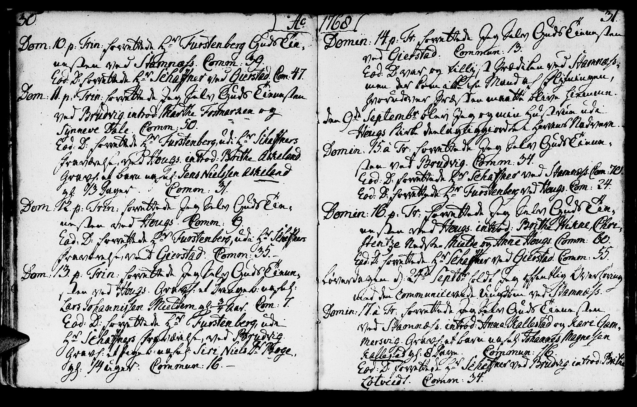 Haus sokneprestembete, AV/SAB-A-75601/H/Haa: Parish register (official) no. A 9, 1767-1781, p. 30-31