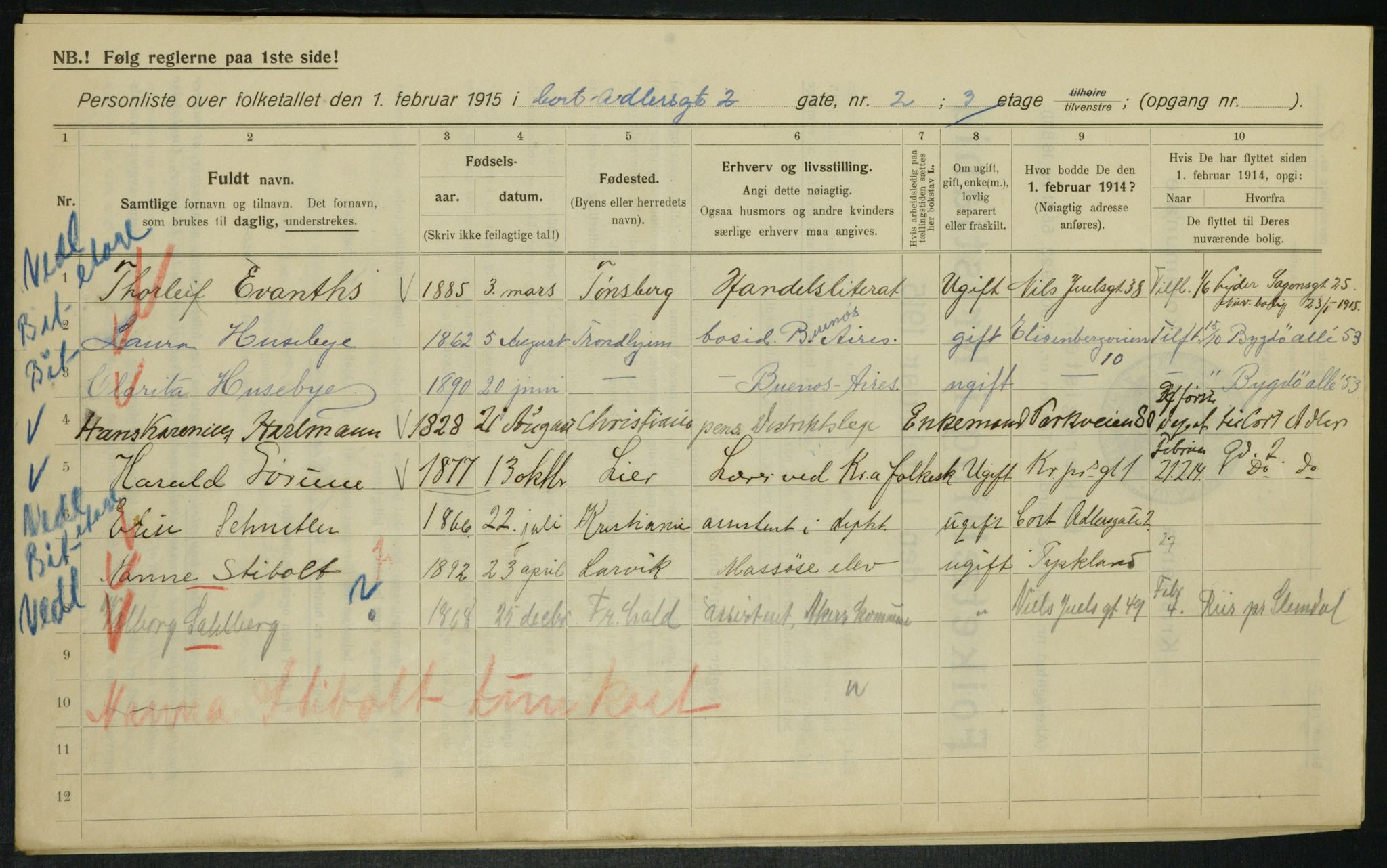 OBA, Municipal Census 1915 for Kristiania, 1915, p. 13619