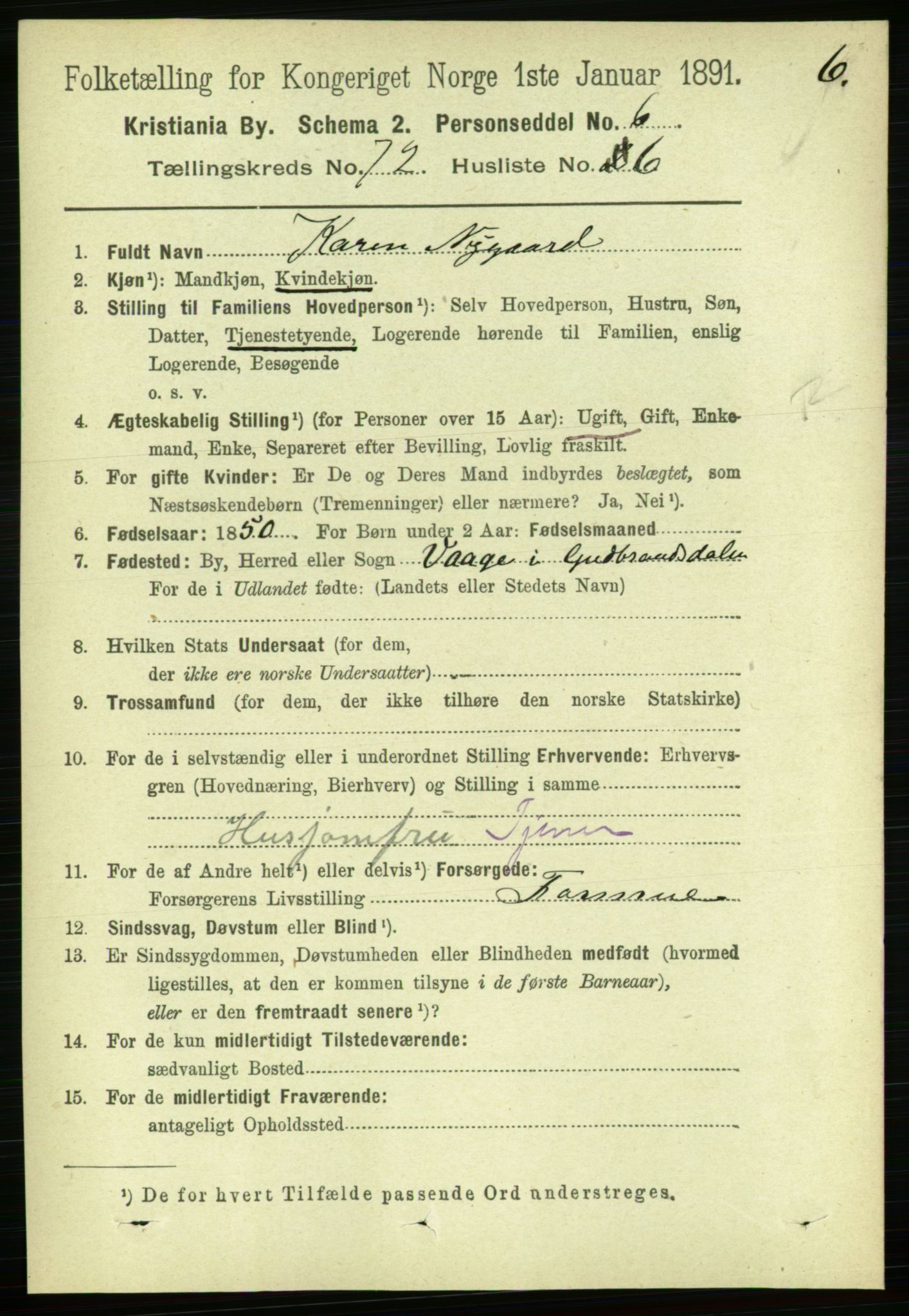 RA, 1891 census for 0301 Kristiania, 1891, p. 39286