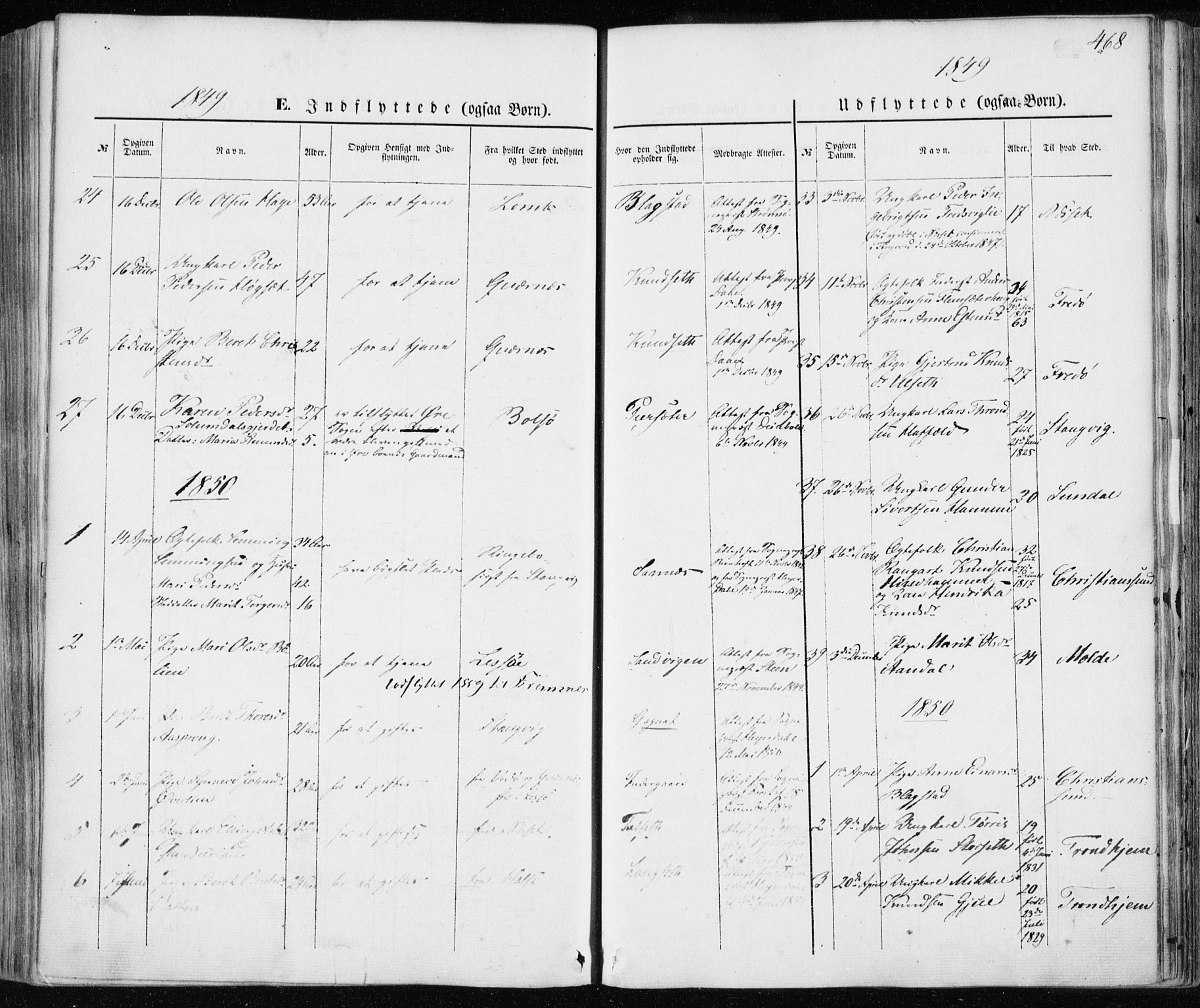 Ministerialprotokoller, klokkerbøker og fødselsregistre - Møre og Romsdal, AV/SAT-A-1454/586/L0984: Parish register (official) no. 586A10, 1844-1856, p. 468