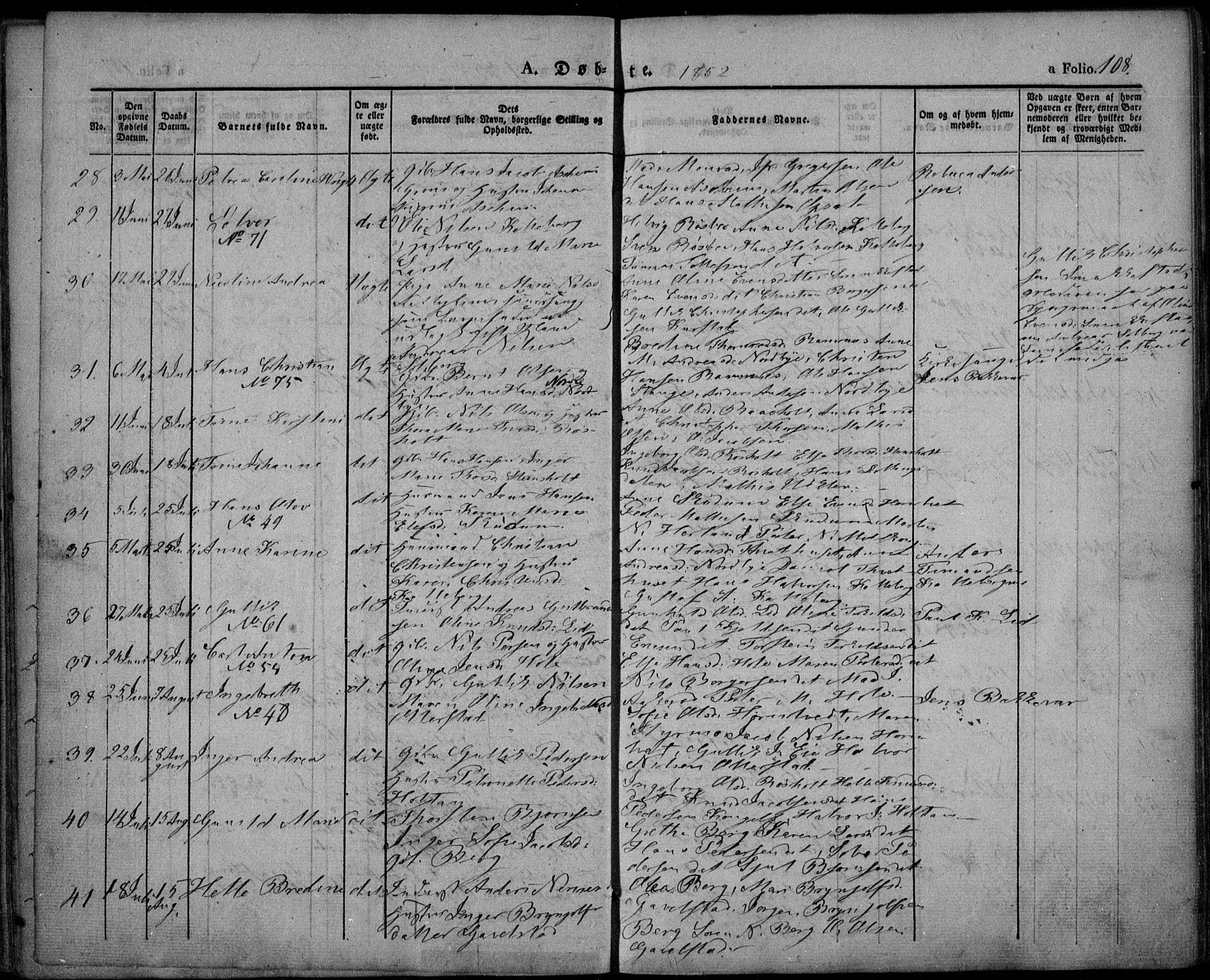 Lardal kirkebøker, SAKO/A-350/F/Fa/L0006: Parish register (official) no. I 6, 1835-1860, p. 108