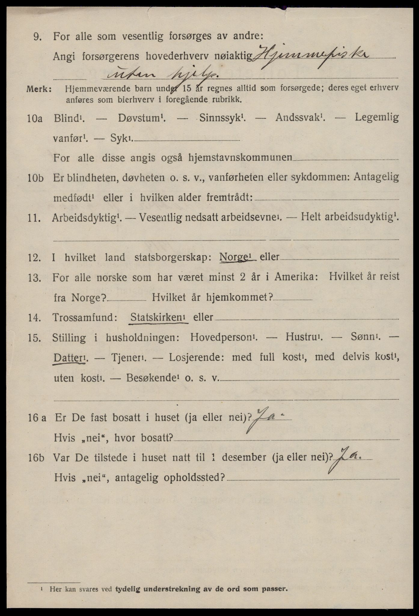 SAT, 1920 census for Stemshaug, 1920, p. 1889