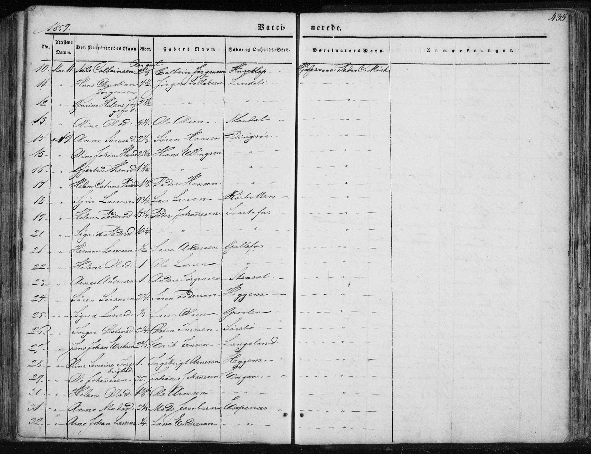 Fjaler sokneprestembete, AV/SAB-A-79801/H/Haa/Haaa/L0006: Parish register (official) no. A 6, 1835-1884, p. 435