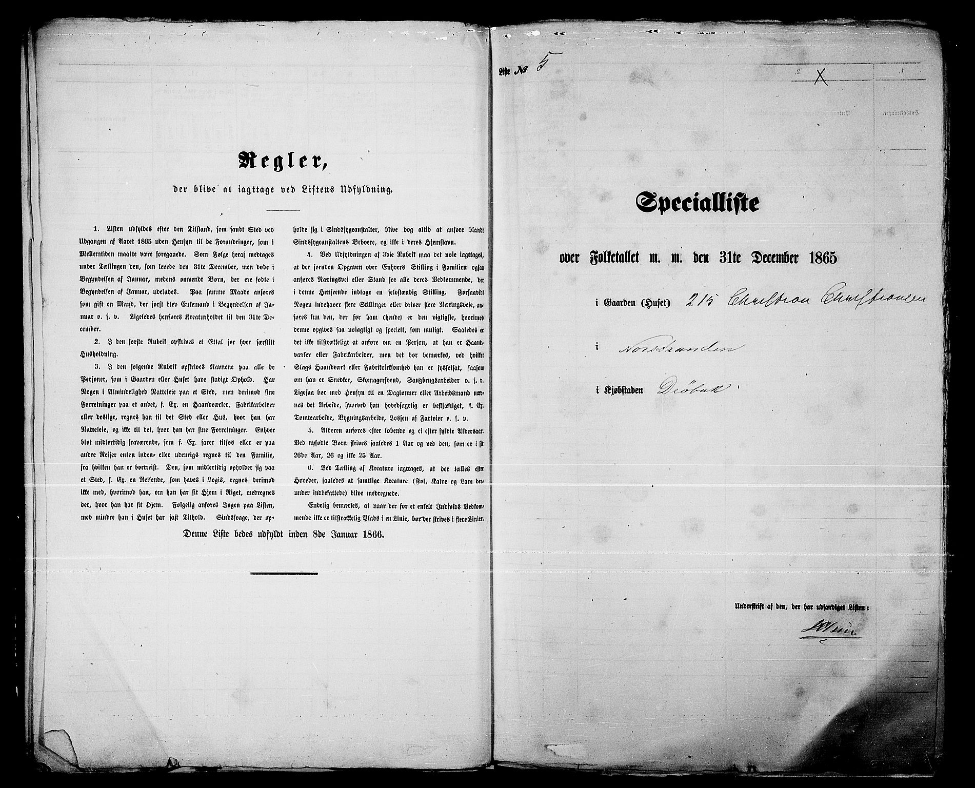 RA, 1865 census for Drøbak/Drøbak, 1865, p. 14