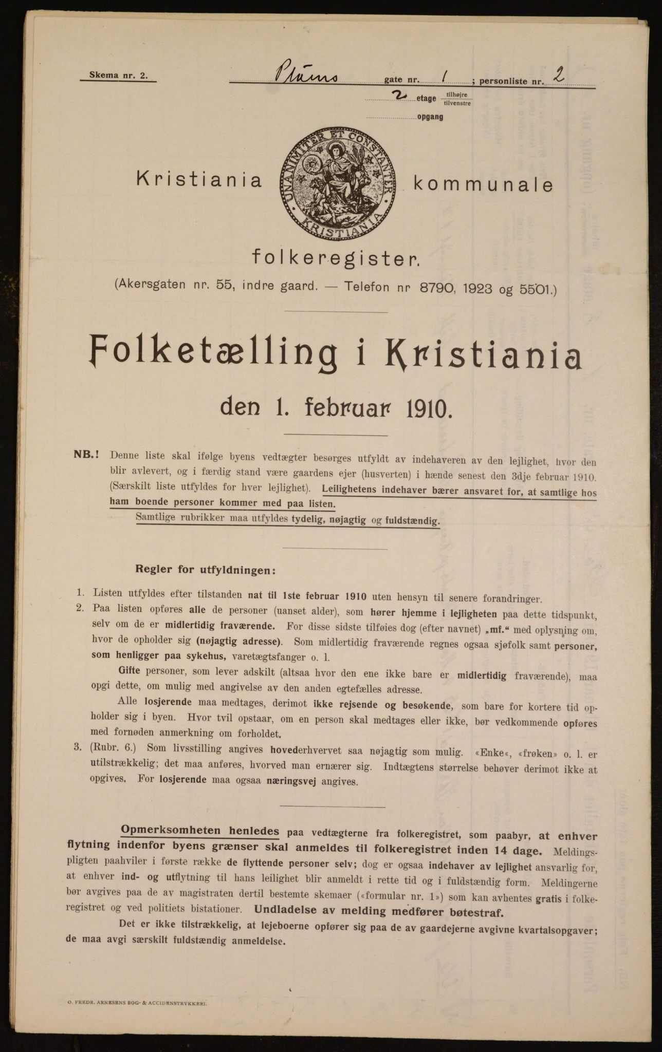 OBA, Municipal Census 1910 for Kristiania, 1910, p. 77615