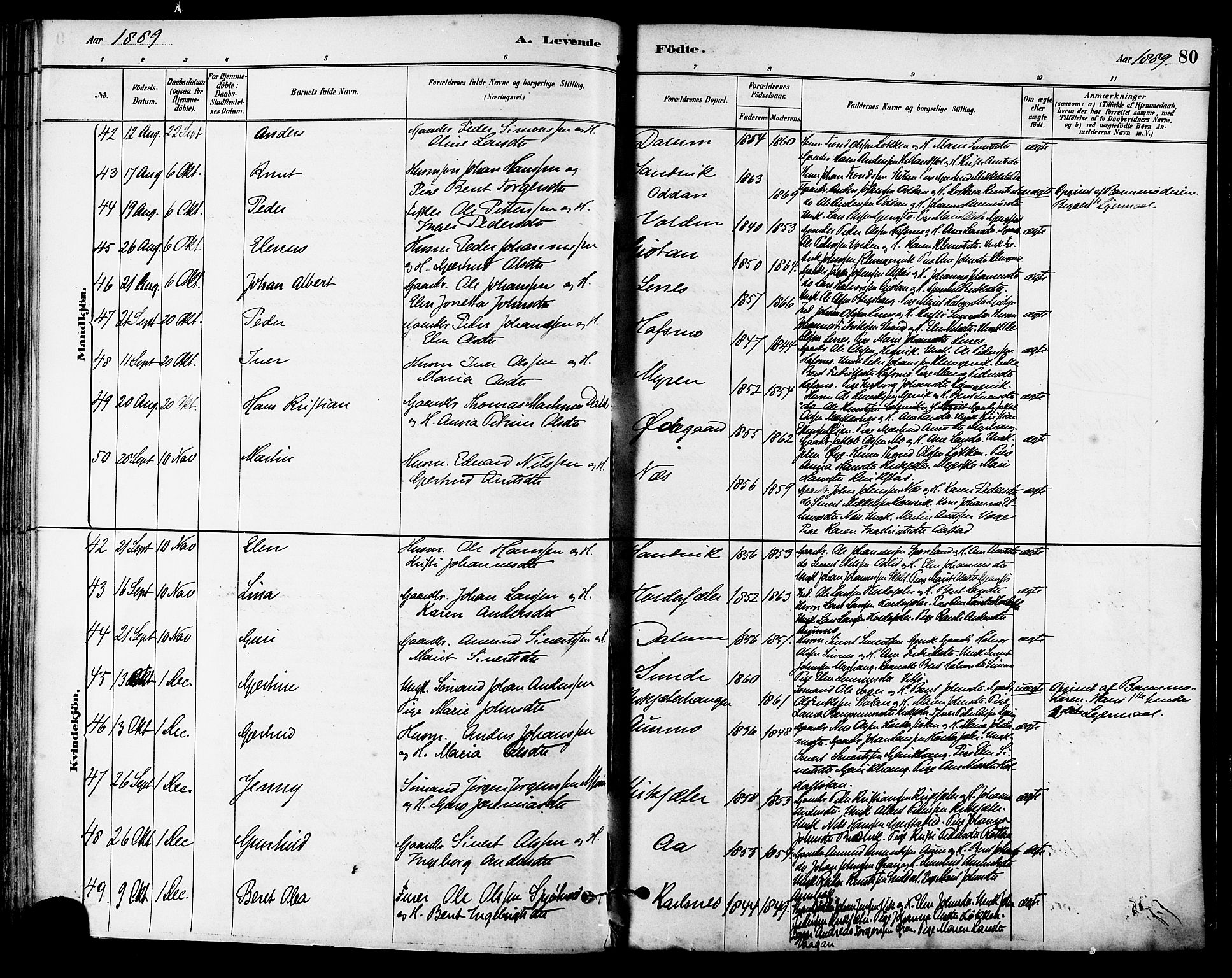 Ministerialprotokoller, klokkerbøker og fødselsregistre - Sør-Trøndelag, SAT/A-1456/630/L0496: Parish register (official) no. 630A09, 1879-1895, p. 80