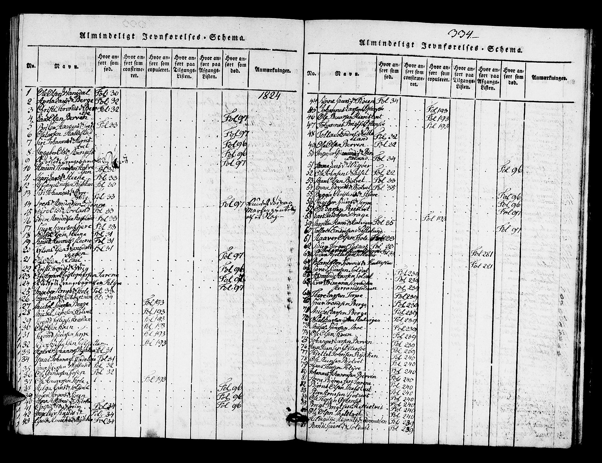 Kvam sokneprestembete, SAB/A-76201/H/Hab: Parish register (copy) no. A 1, 1818-1832, p. 334
