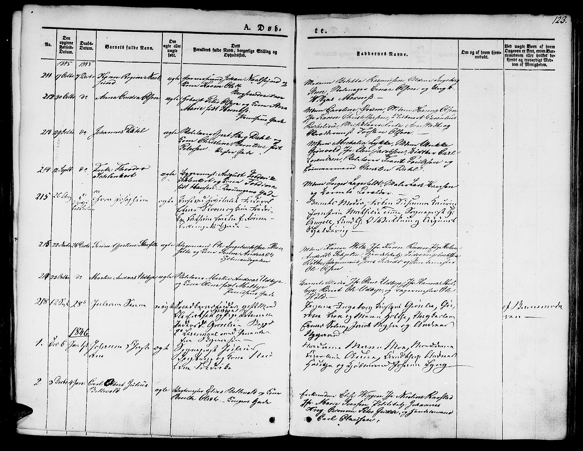 Ministerialprotokoller, klokkerbøker og fødselsregistre - Sør-Trøndelag, SAT/A-1456/601/L0048: Parish register (official) no. 601A16, 1840-1847, p. 123