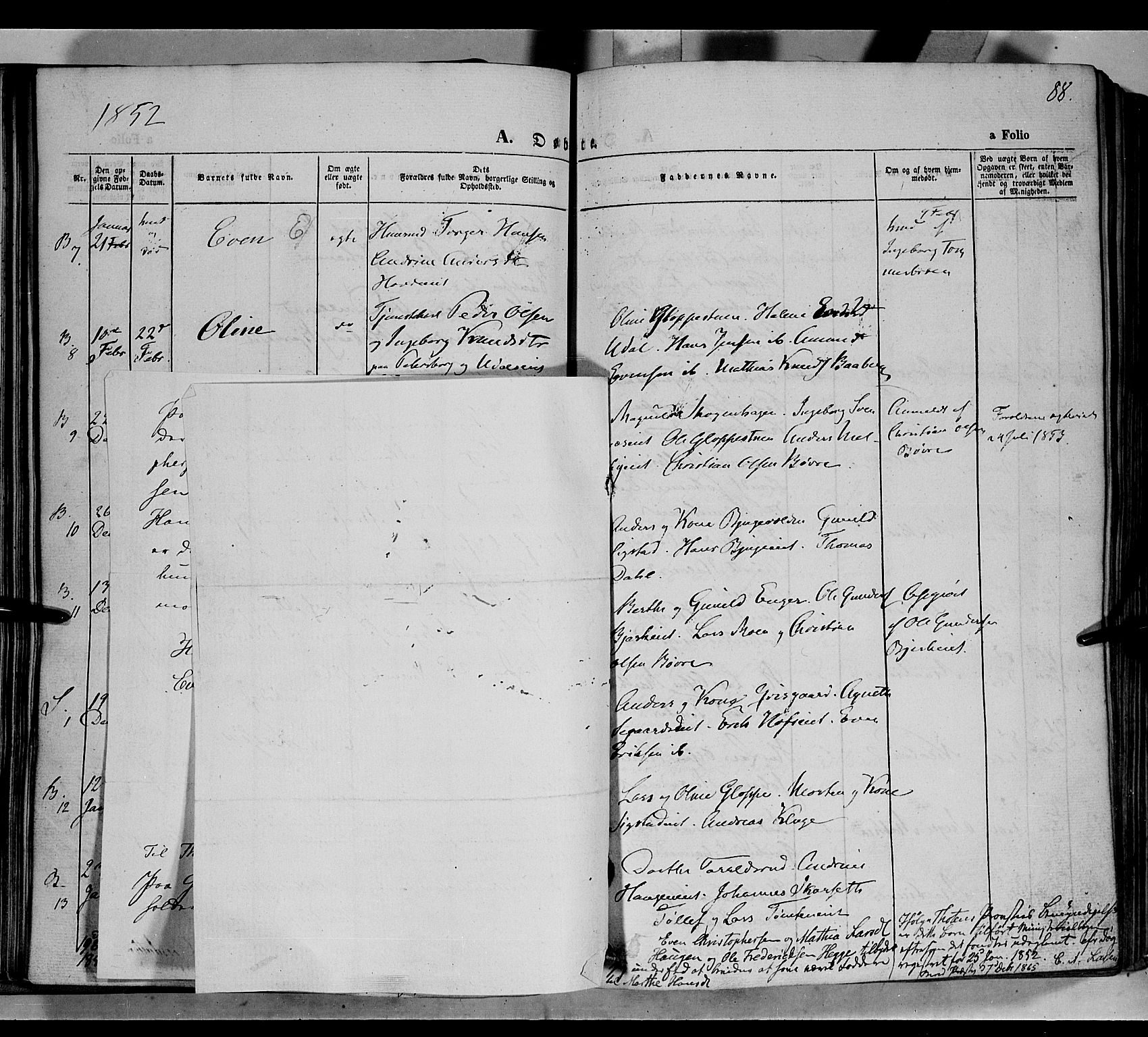 Biri prestekontor, SAH/PREST-096/H/Ha/Haa/L0005: Parish register (official) no. 5, 1843-1854, p. 88