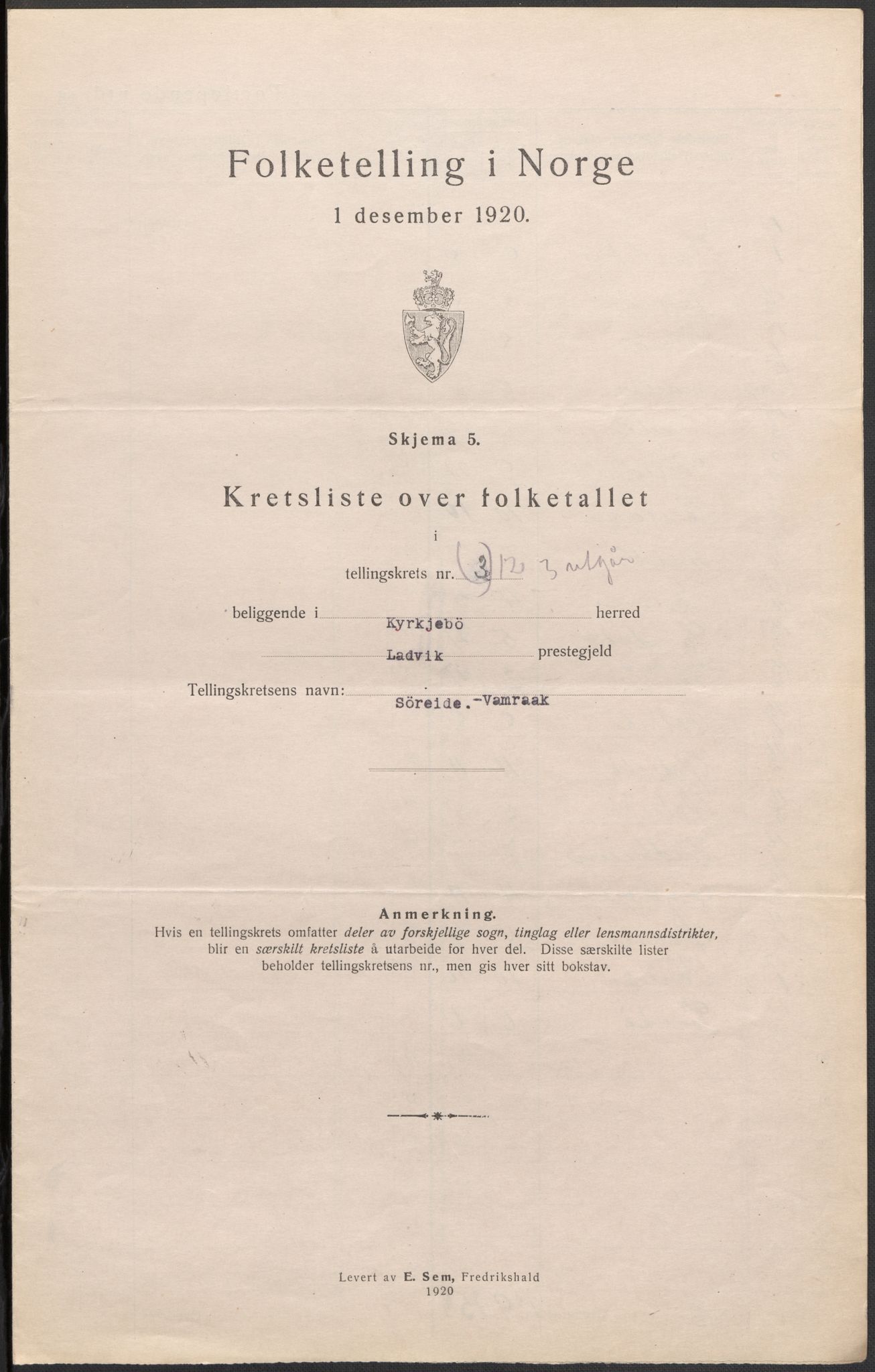SAB, 1920 census for Kyrkjebø, 1920, p. 10