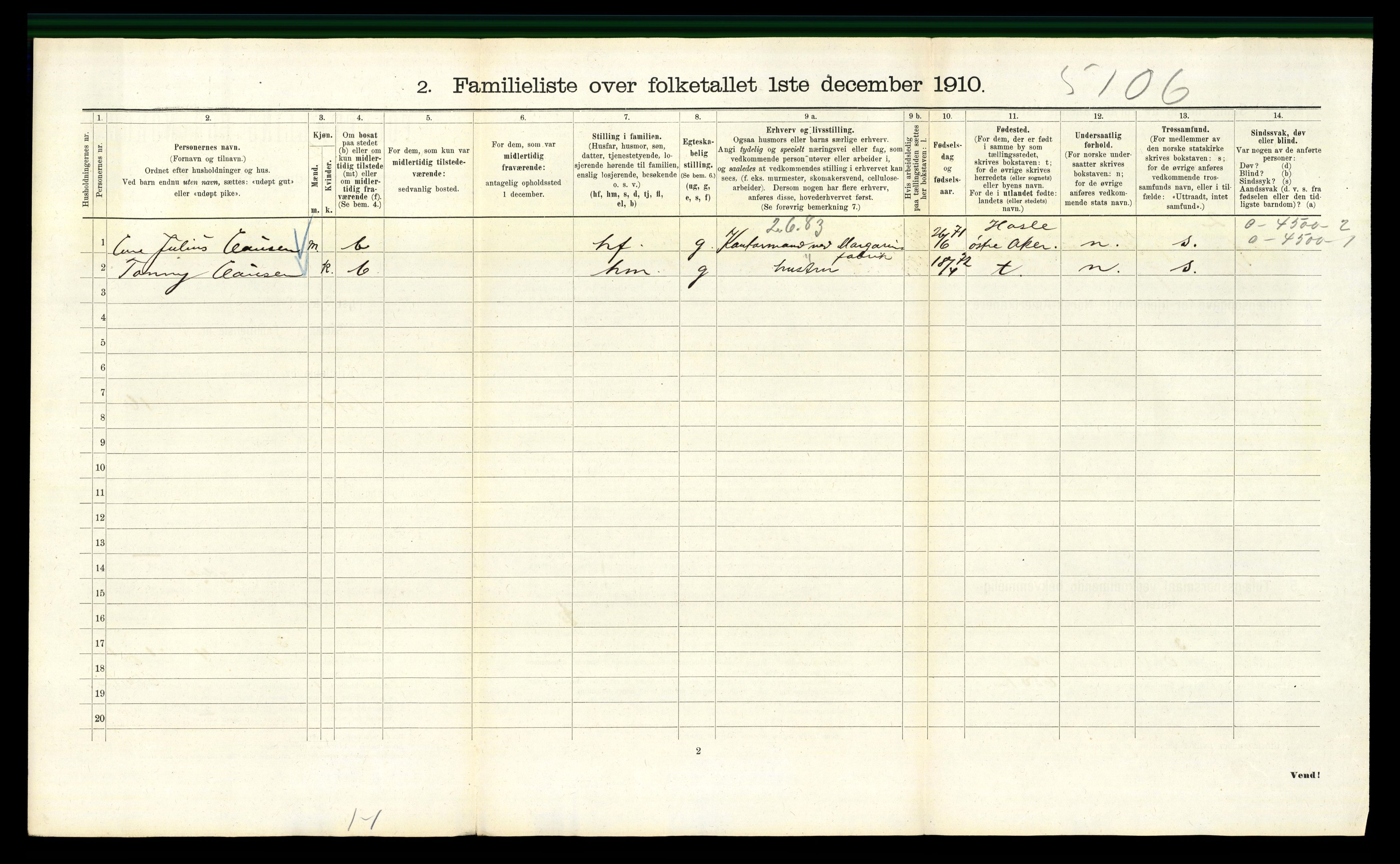 RA, 1910 census for Kristiania, 1910, p. 100492