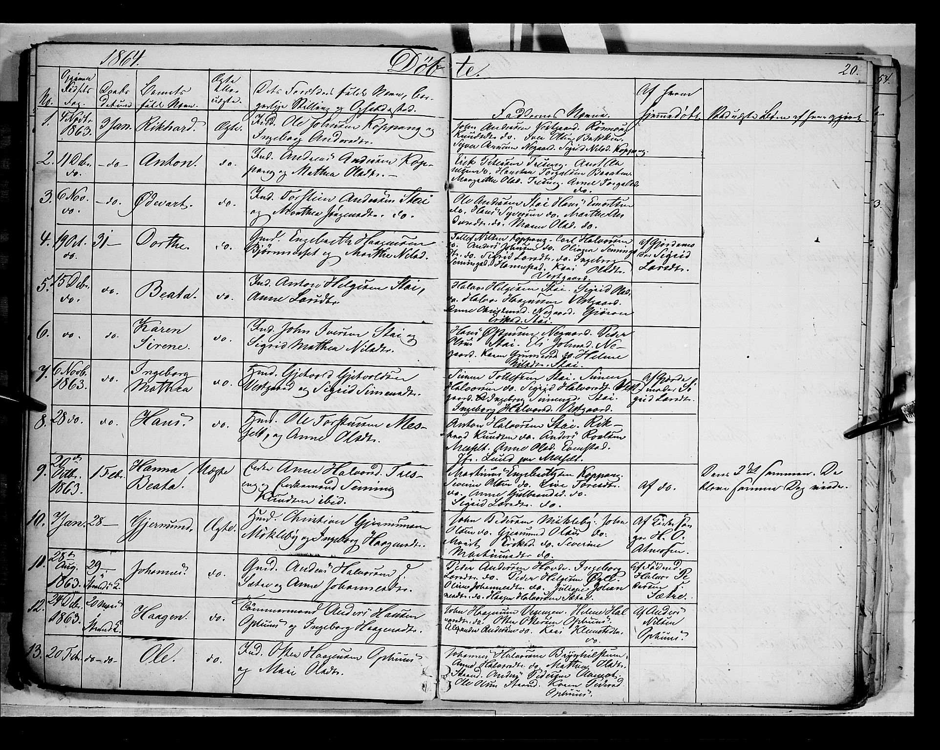 Åmot prestekontor, Hedmark, SAH/PREST-056/H/Ha/Haa/L0007: Parish register (official) no. 7, 1860-1870, p. 20
